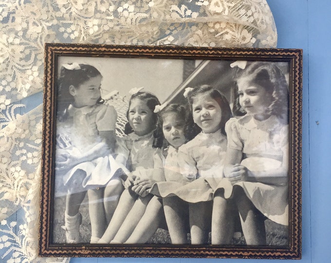 Vintage 1940s Dionne Quintuplets Photo, 40s Ephemera, Vintage Dionne Quintuplets Picture