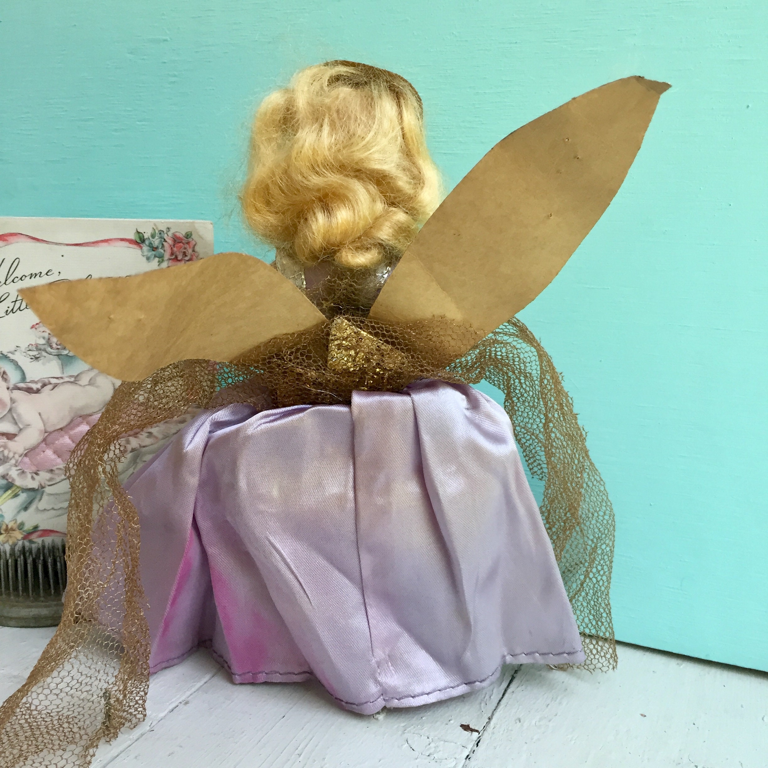 Vintage 1940s Celluloid Fairy Doll, 1940s Celluloid Doll, 1940s
