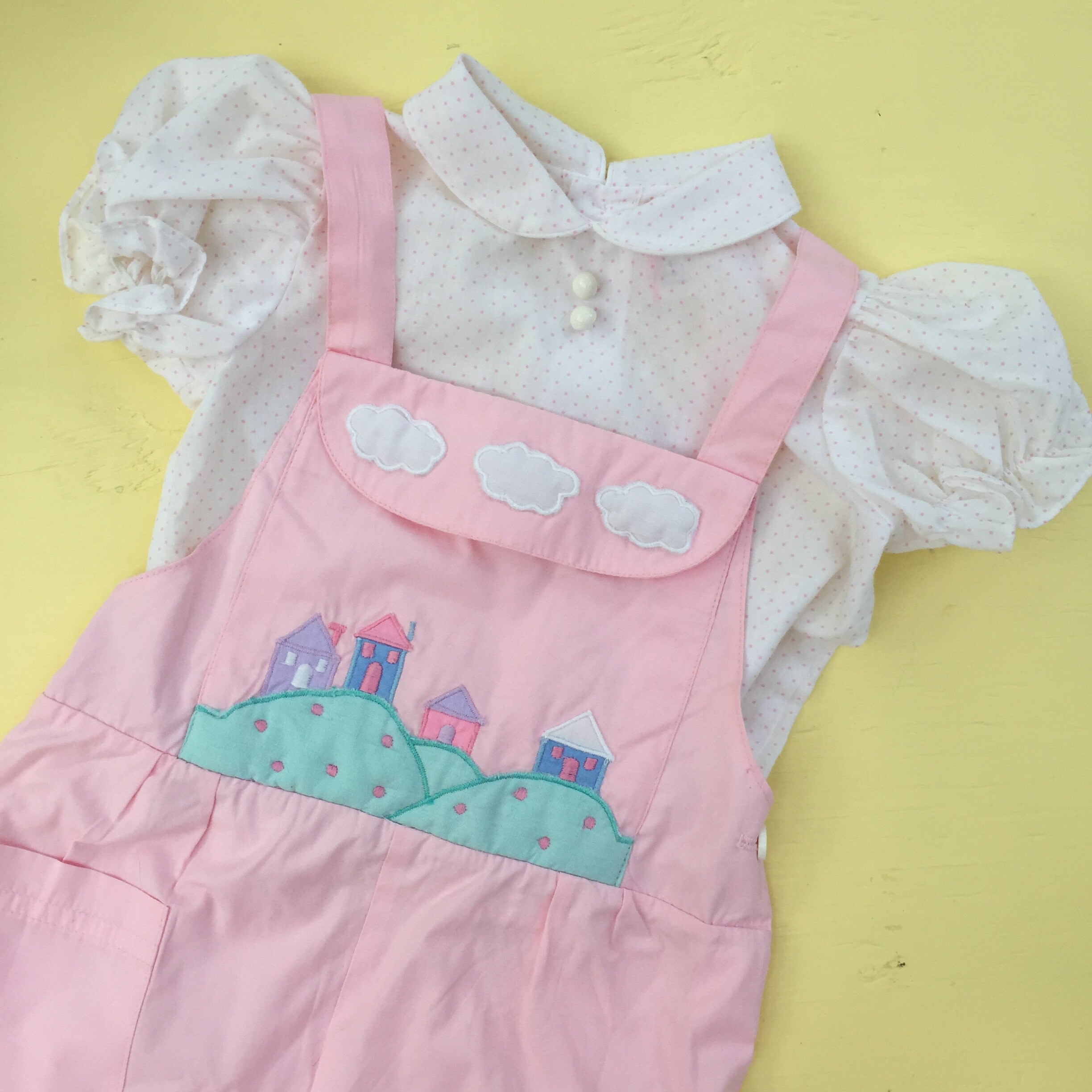 Vintage Toddler Girl Overalls, Size 24 months, Vintage Toddler Girl