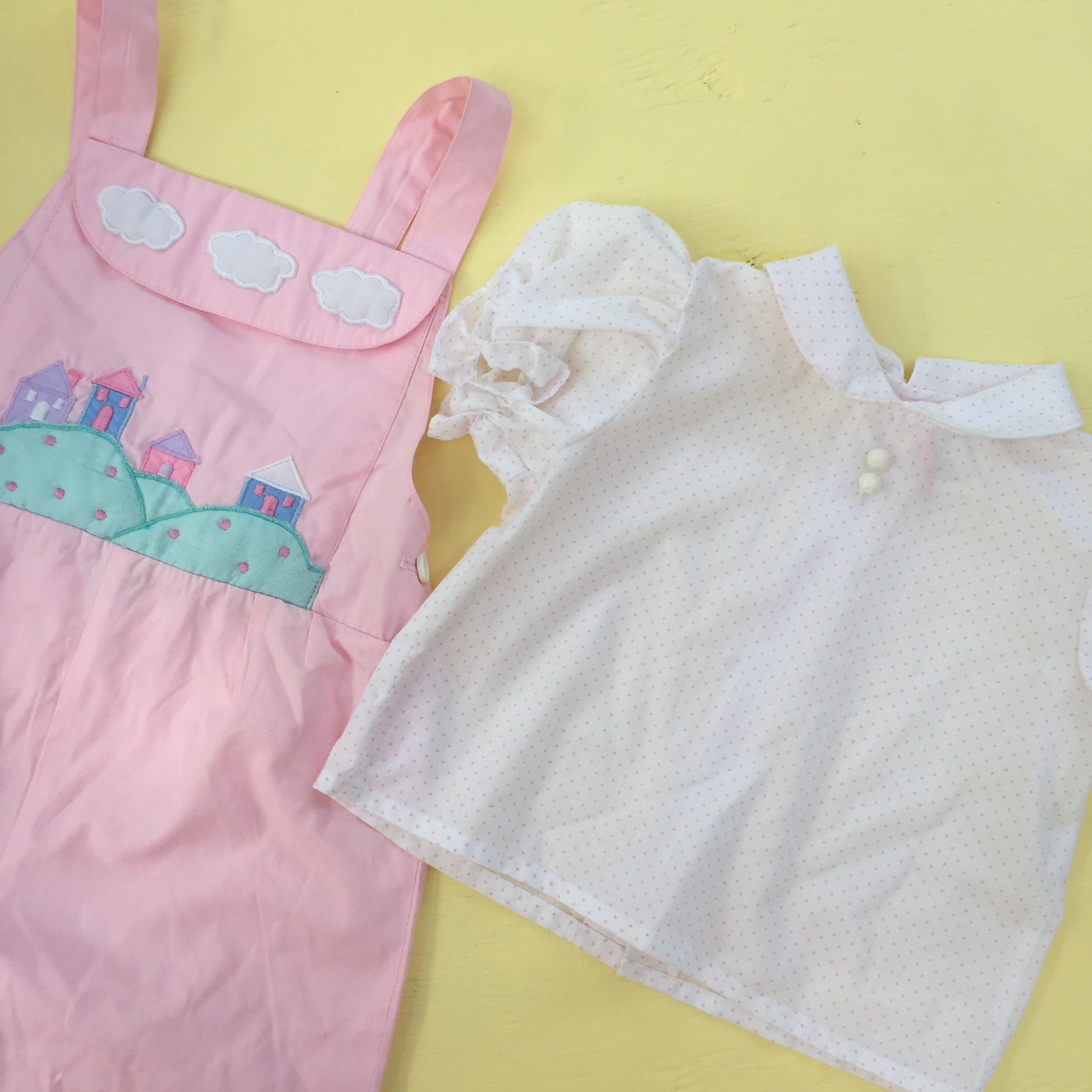 Vintage Toddler Girl Overalls, Size 24 months, Vintage Toddler Girl