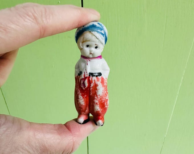 Vintage Weatherbird Shoes Character Figurine Made in Japan Miniature Bisque Doll Advertising Mascot Collectible