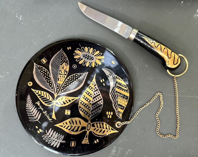 Vintage MCM Georges Briard Cheeseboard with Knife Original Box 1960s Cheeseboard MCM Kitchen Accessories Ceramic Cheeseplate Vintage Kitchen