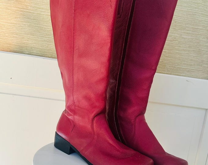 Vintage Y2K Women's Hot Pink Riding Boots, Women's Size 7.5, Vintage Tall Pink Boots, Women's Pink Riding Boots, Y2K Boots, Vintage Boots
