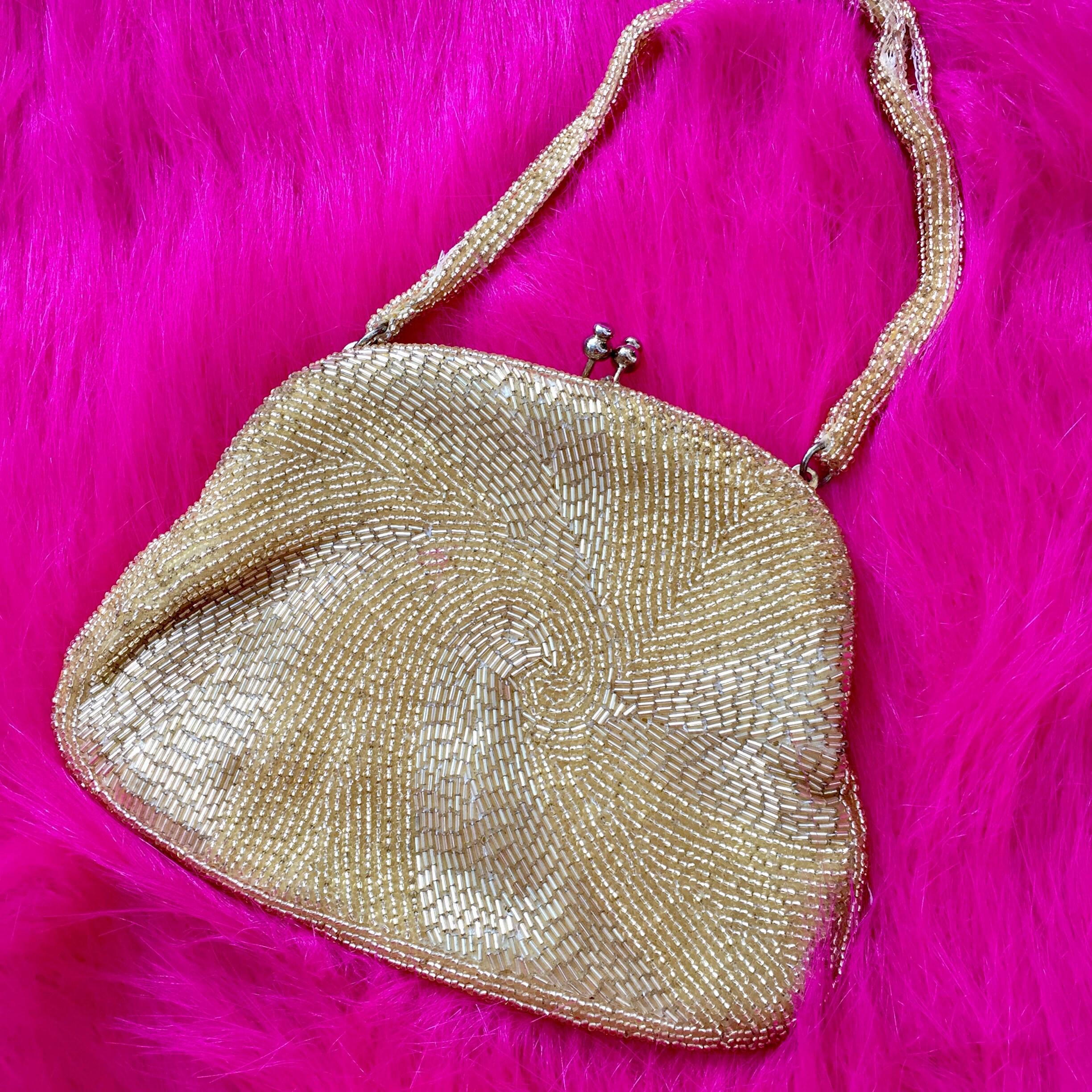 gold evening handbag