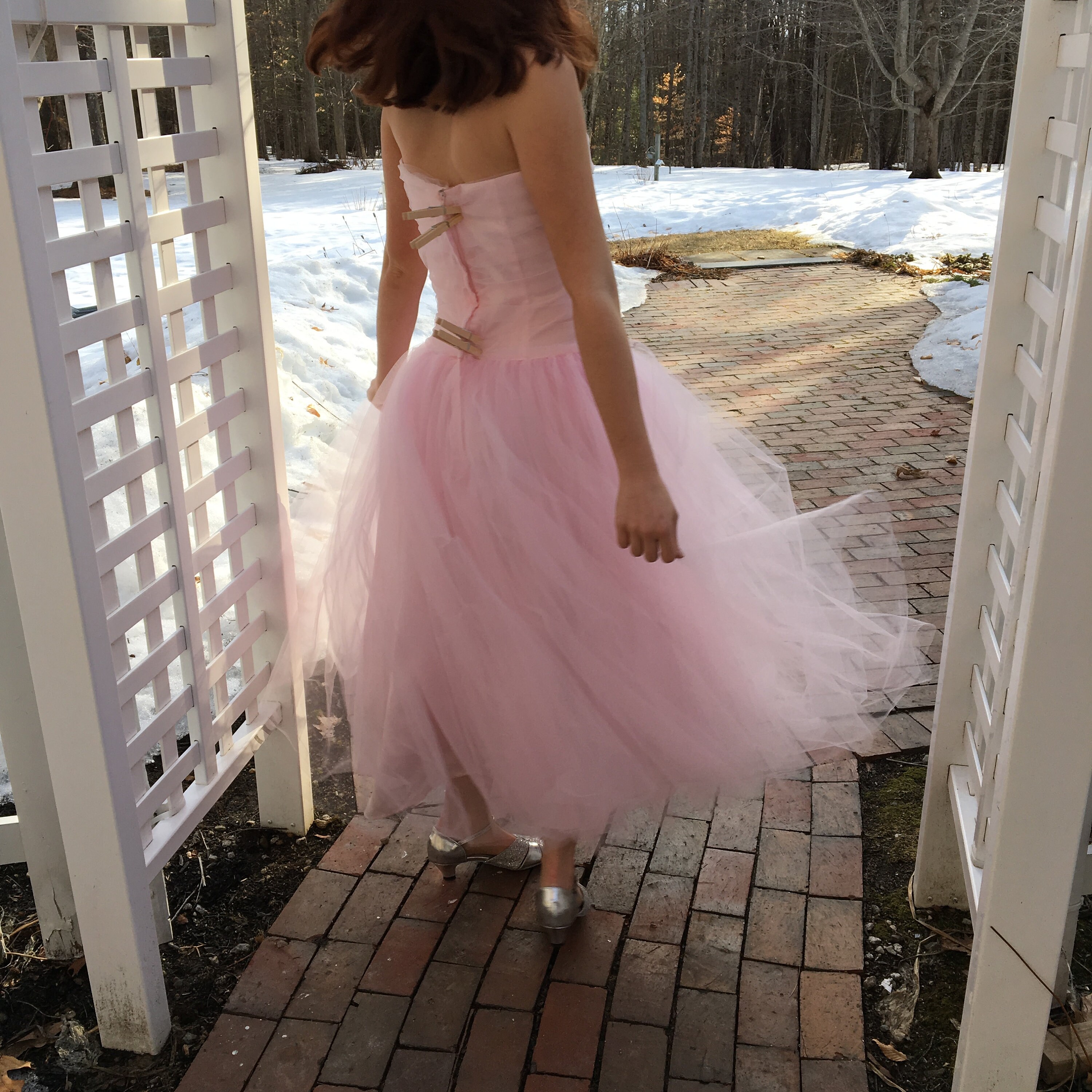 black top pink bottom dress