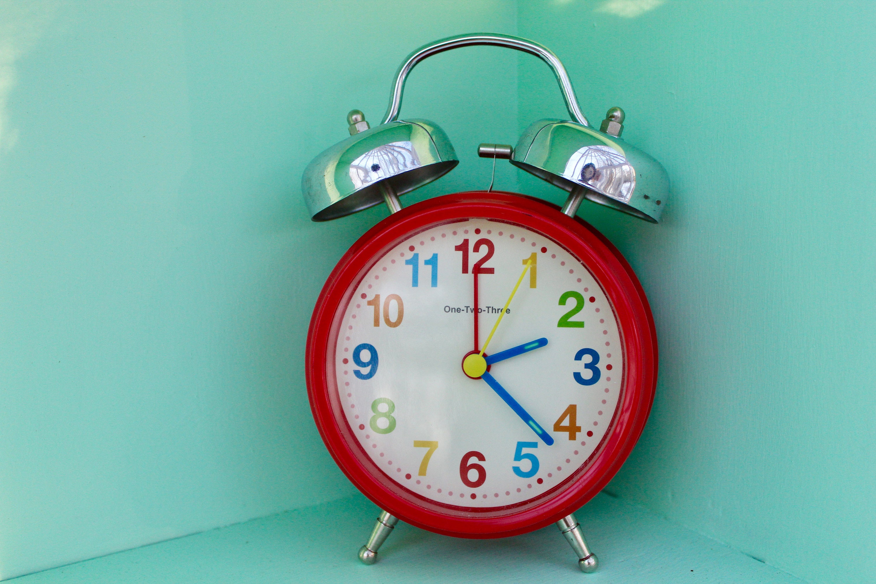 vintage red alarm clock