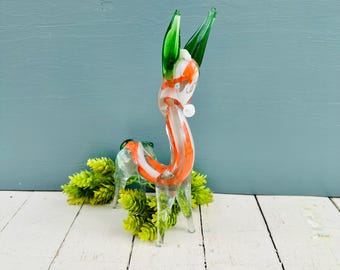 ヴィンテージ ムラーノガラスの馬の置物、イタリア製アートガラスの