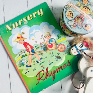 Vintage Mid Century Children&#39;s Book, &quot;Nursery Rhymes&quot;, Children&#39;s Board Book, Collectible Children&#39;s Book, Rare Nursery Rhyme book