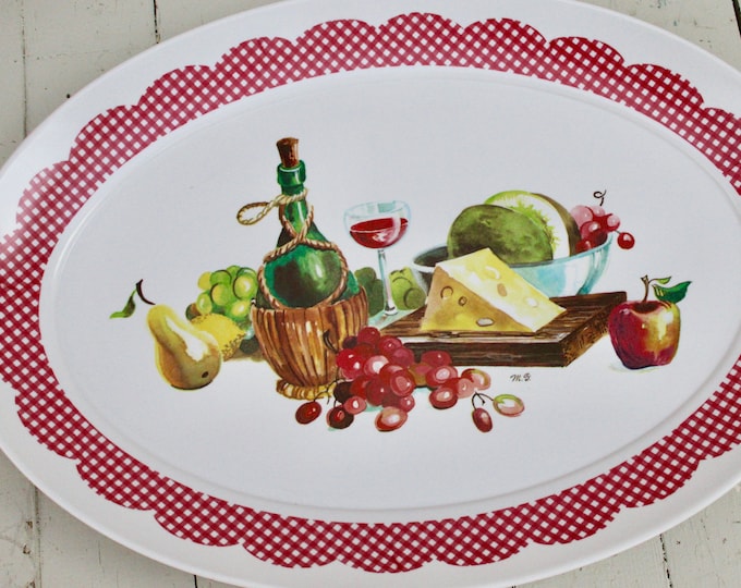 Vintage Brookpark Serving Tray, Vintage Platter, 1960s Kitchen Decor, Vintage Table Decor, Vintage Wine Cheese Tray, Vintage Serving Platter