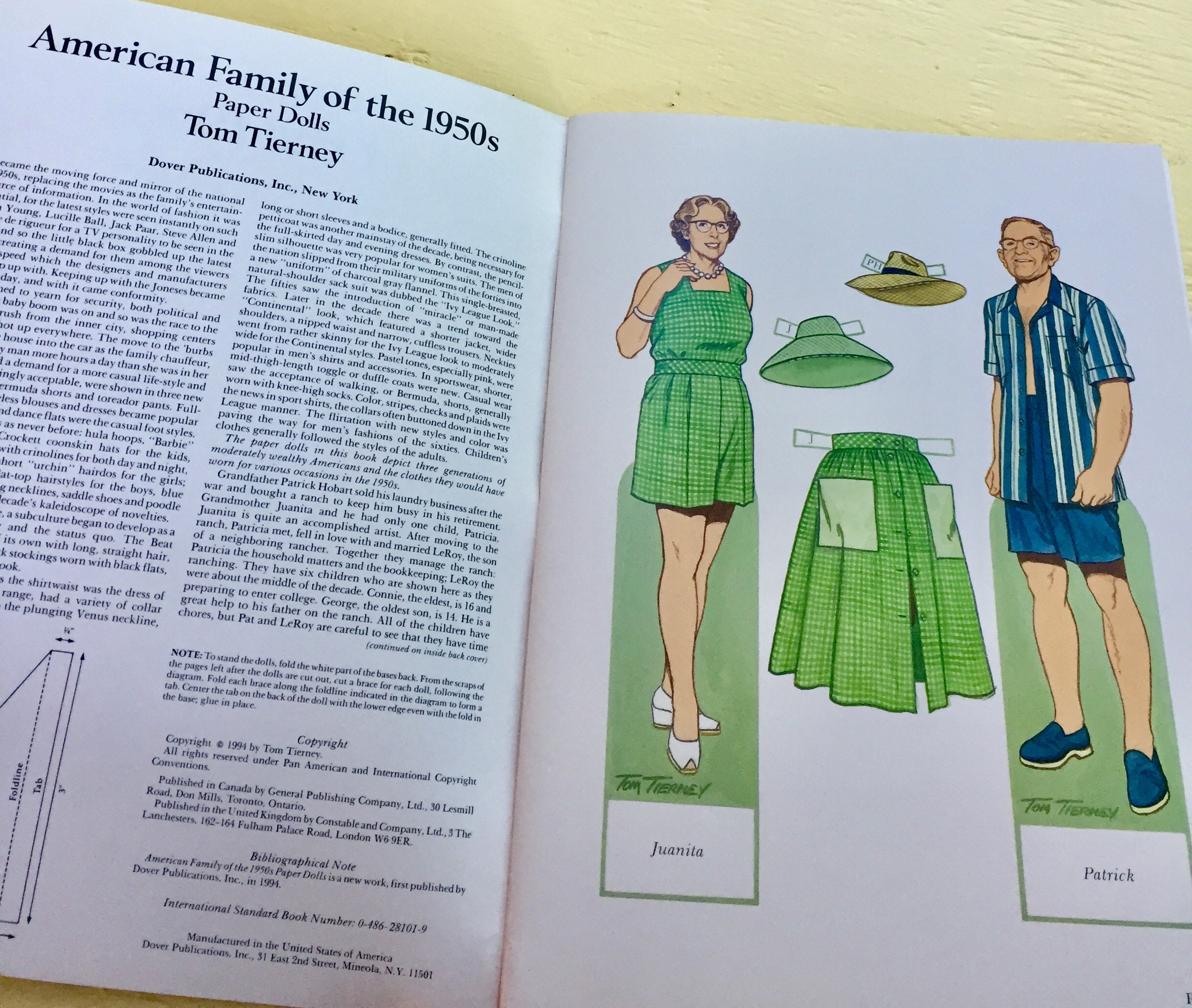 Vintage American Family of the 1950s Paper Dolls, Vintage Mid Century