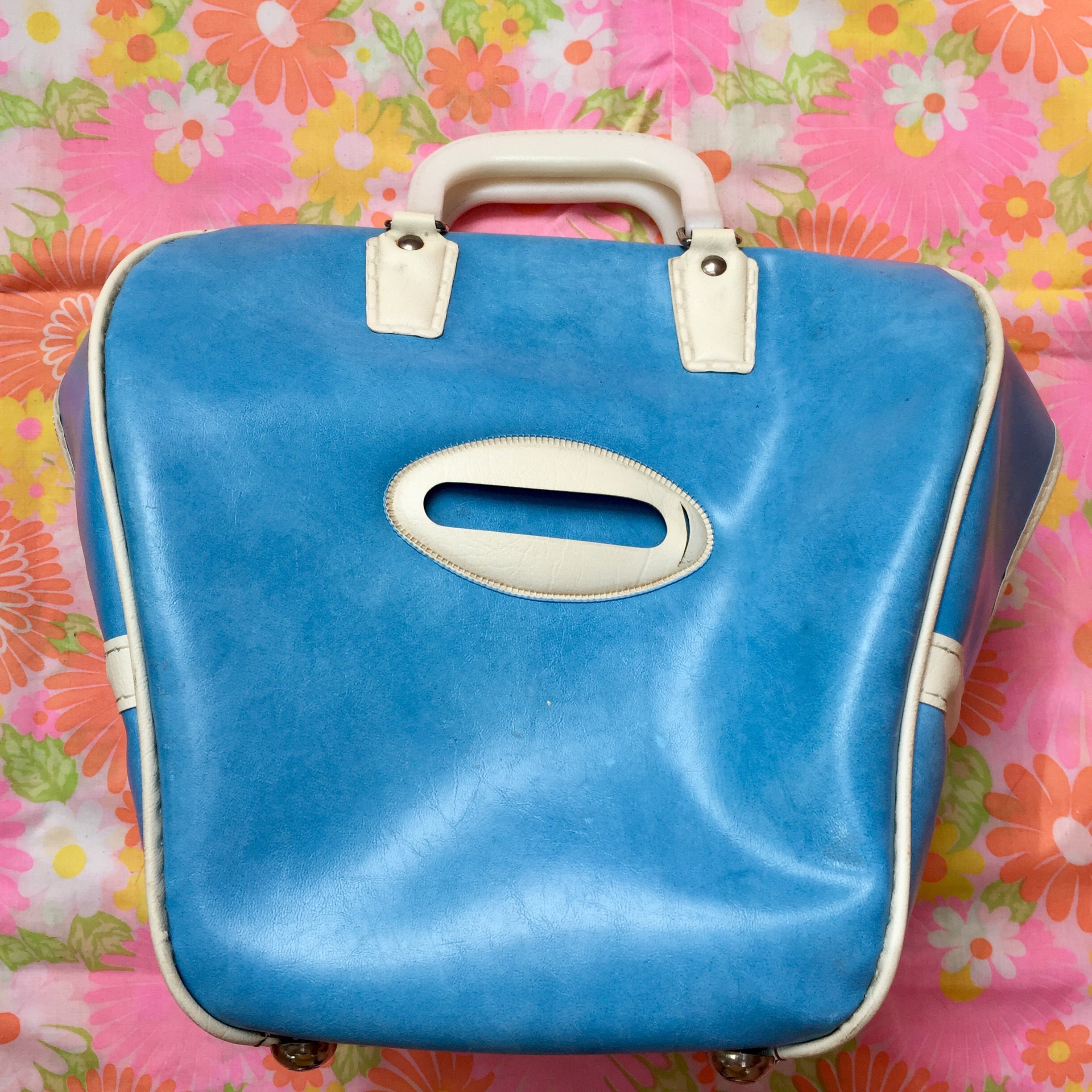 Vintage Bowling Bag, Retro Bowling Bag, Bowling Ball Bag, Retro Bag, Blue Bowling Bag