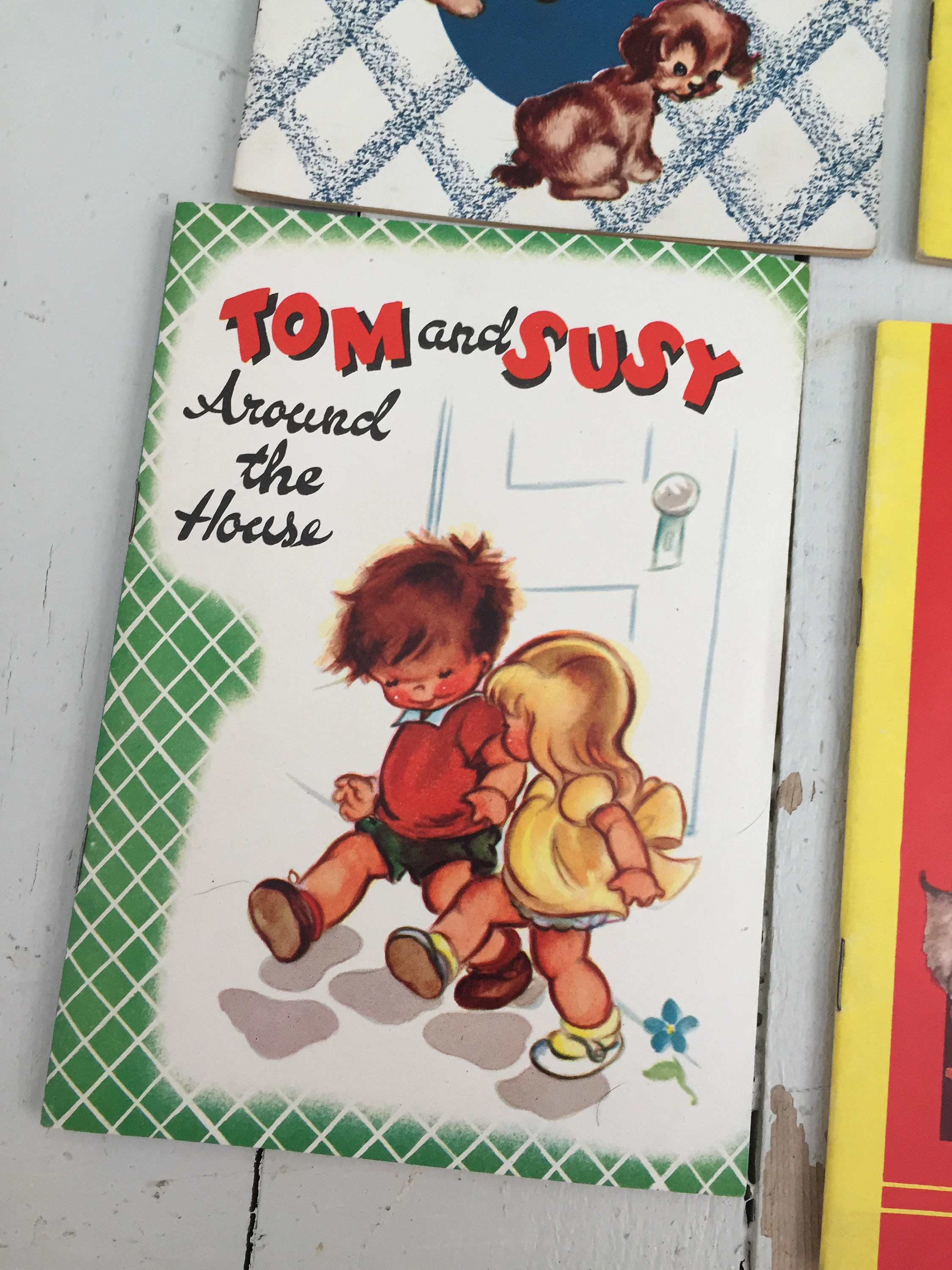 Vintage 1950s Children's Books, Set of Four, 1950s Blue Bird Books for