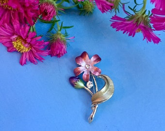 Vintage Lavender Flower Brooch, Vintage Flower Brooch, Vintage Flower Pin, Mid Century Brooch