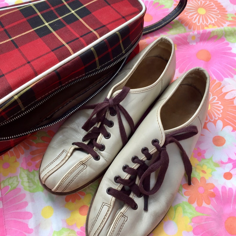 Vintage 1960s AMF Women�s Bowling Shoes and Tartan Case Etsy