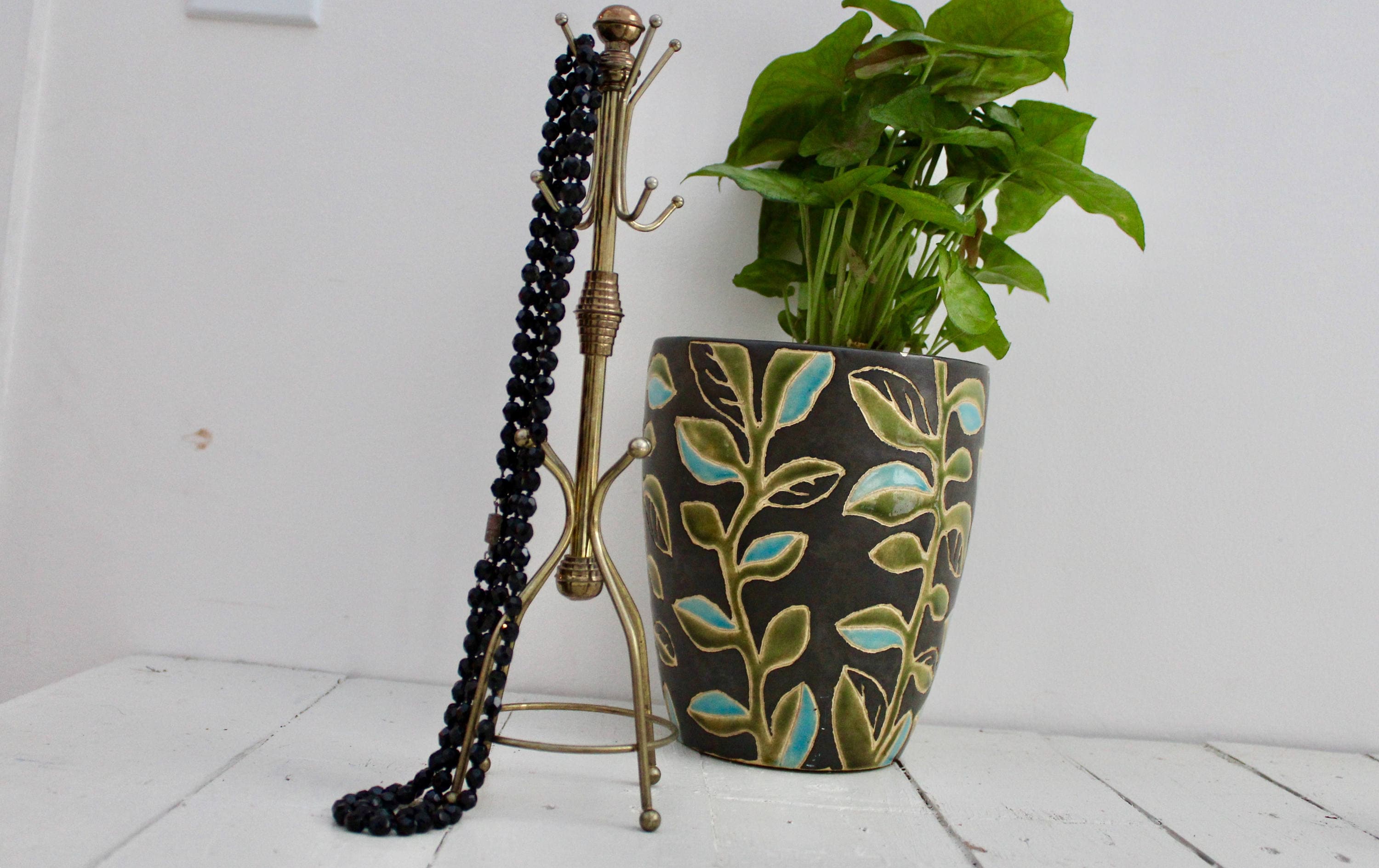 Vintage Brass Coat Tree Jewelry Hanger, Vintage Brass Jewelry Tree