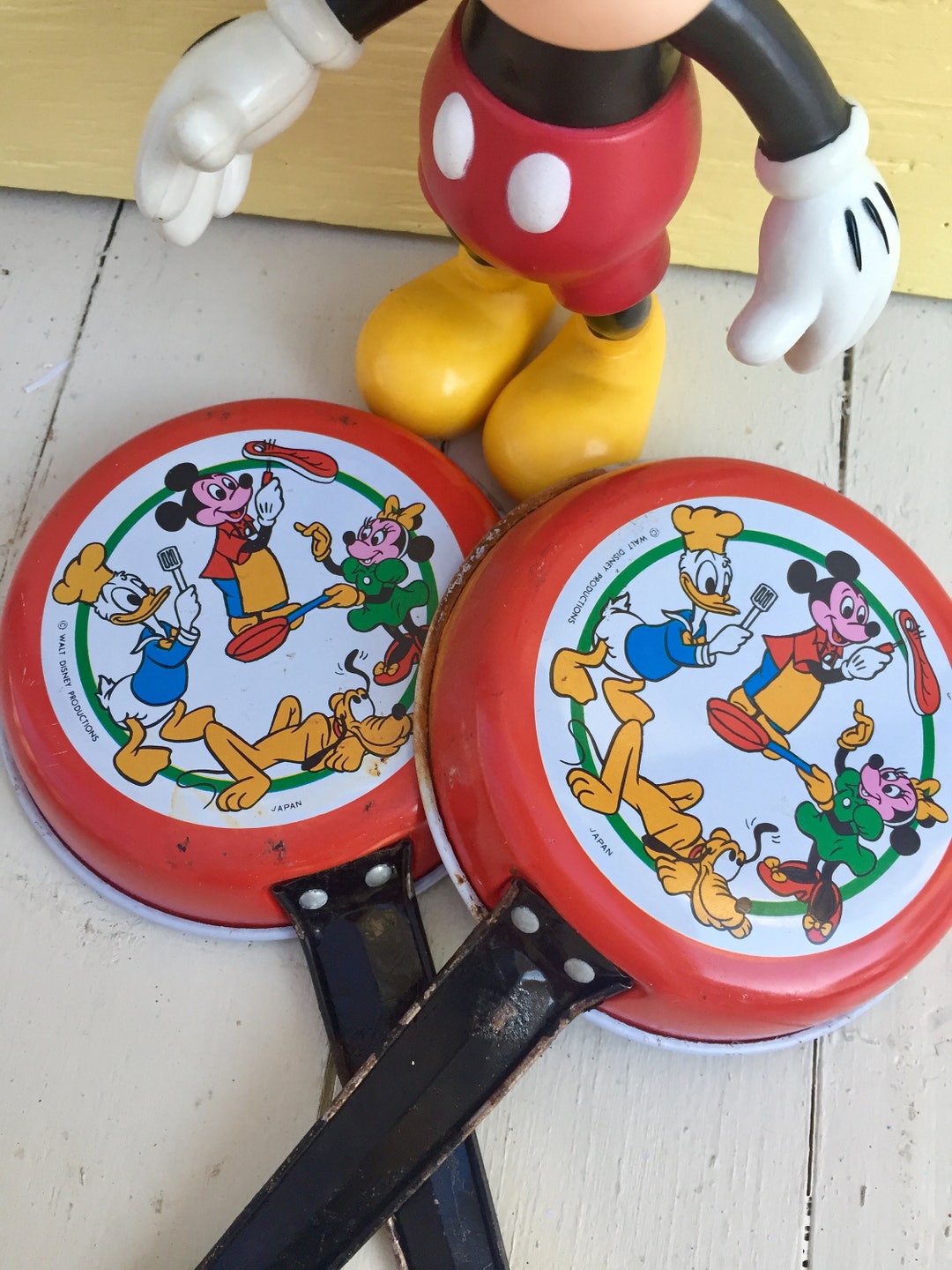 ヴィンテージ ディズニー ブリキ製フライパン ミッキーマウス ミニー