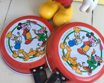 ヴィンテージ ディズニー ブリキ製フライパン ミッキーマウス ミニー