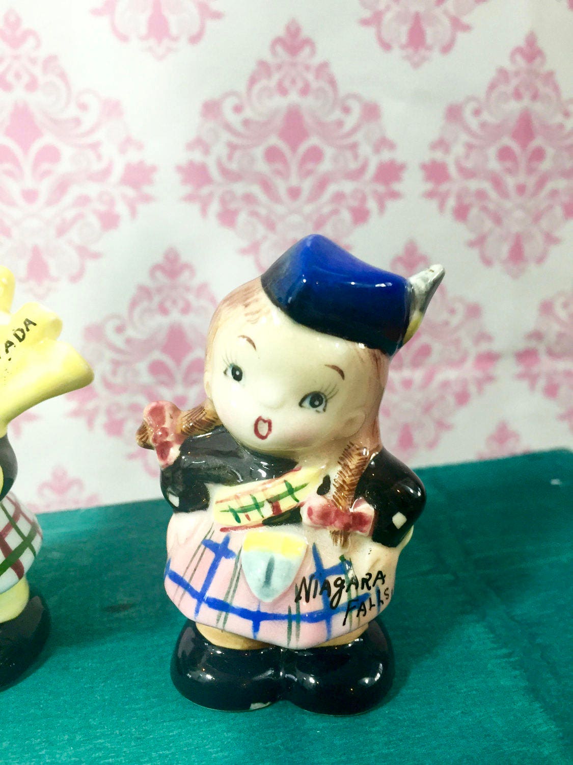 Vintage Canadian Boy and Girl Salt and Pepper Shakers, Vintage Travel