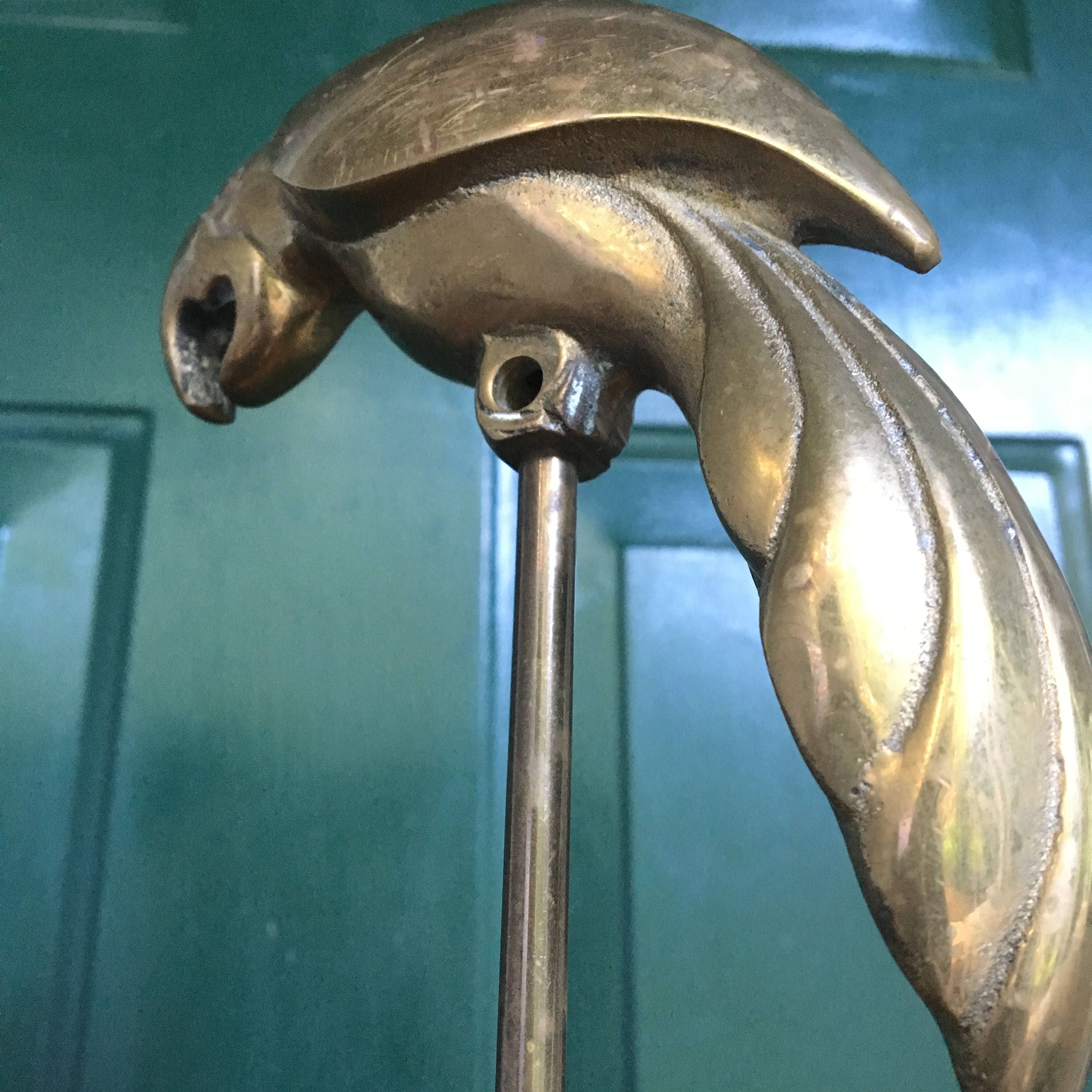 Vintage Brass Bird Decor, Set of Two, Vintage Brass Parrot, Vintage