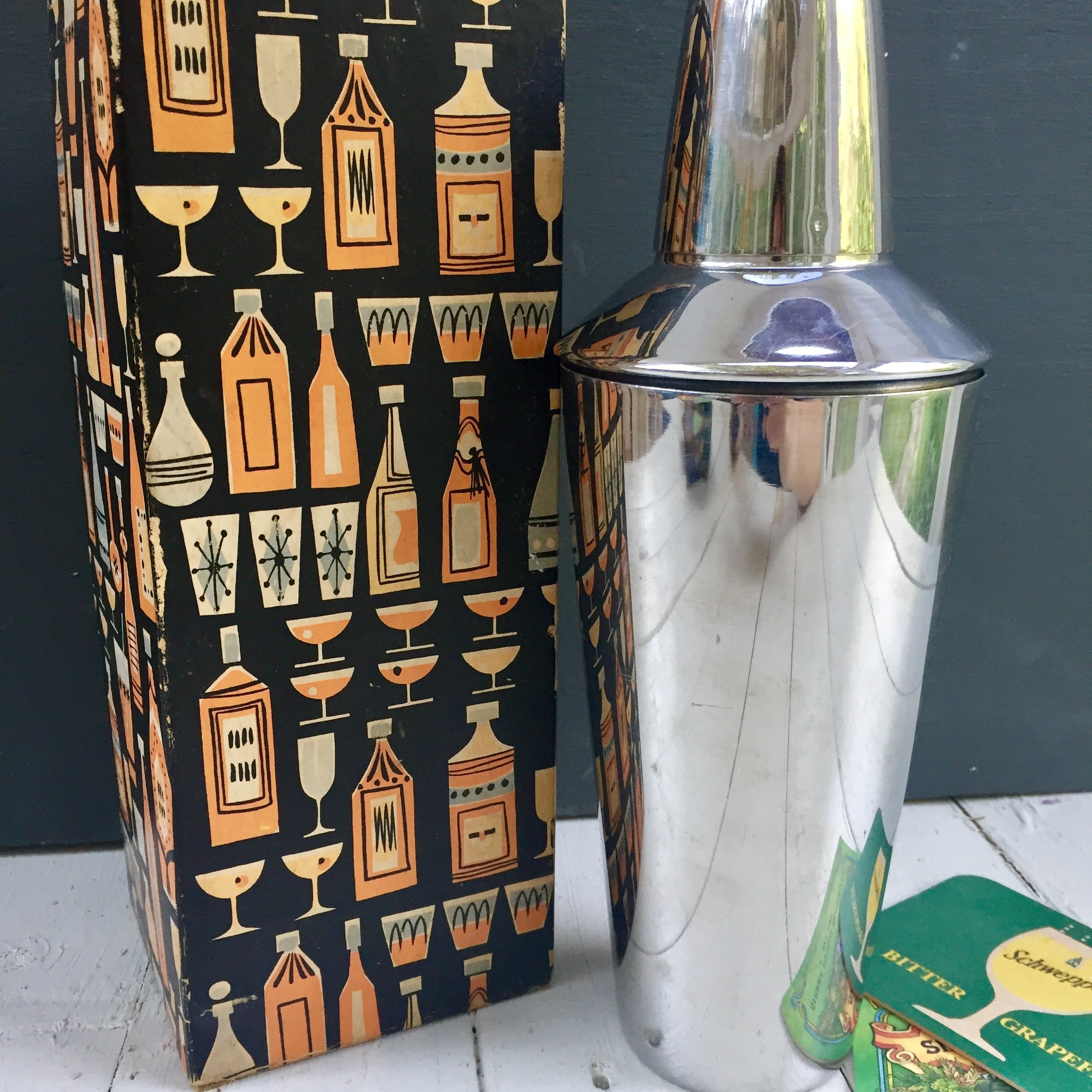 Jumbo Aluminum Midcentury Cocktail Shaker in the Style of