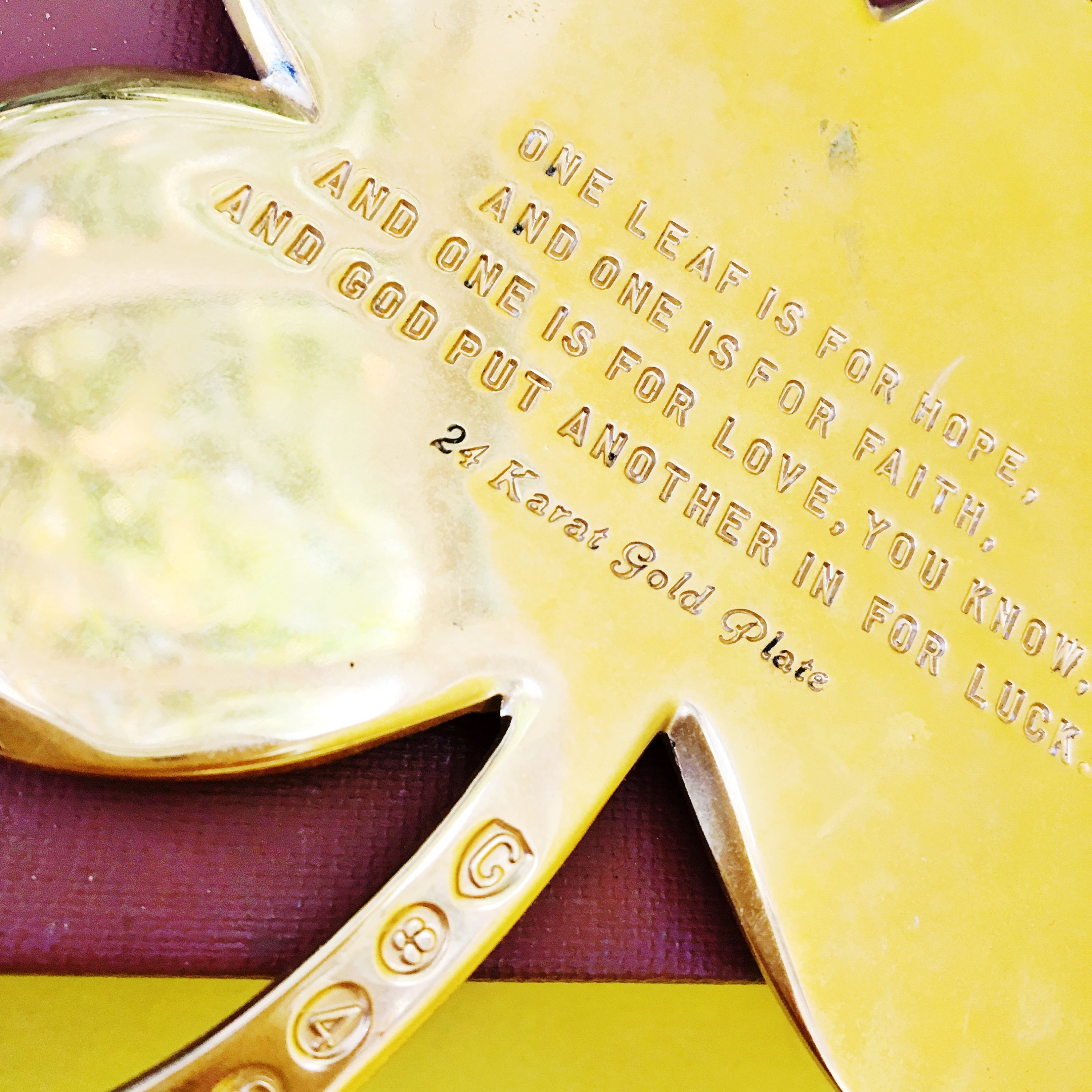 Vintage Brass Four Leaf Clover Paperweight, Vintage Boho Chic Decor, Vintage Girlfriend Gift