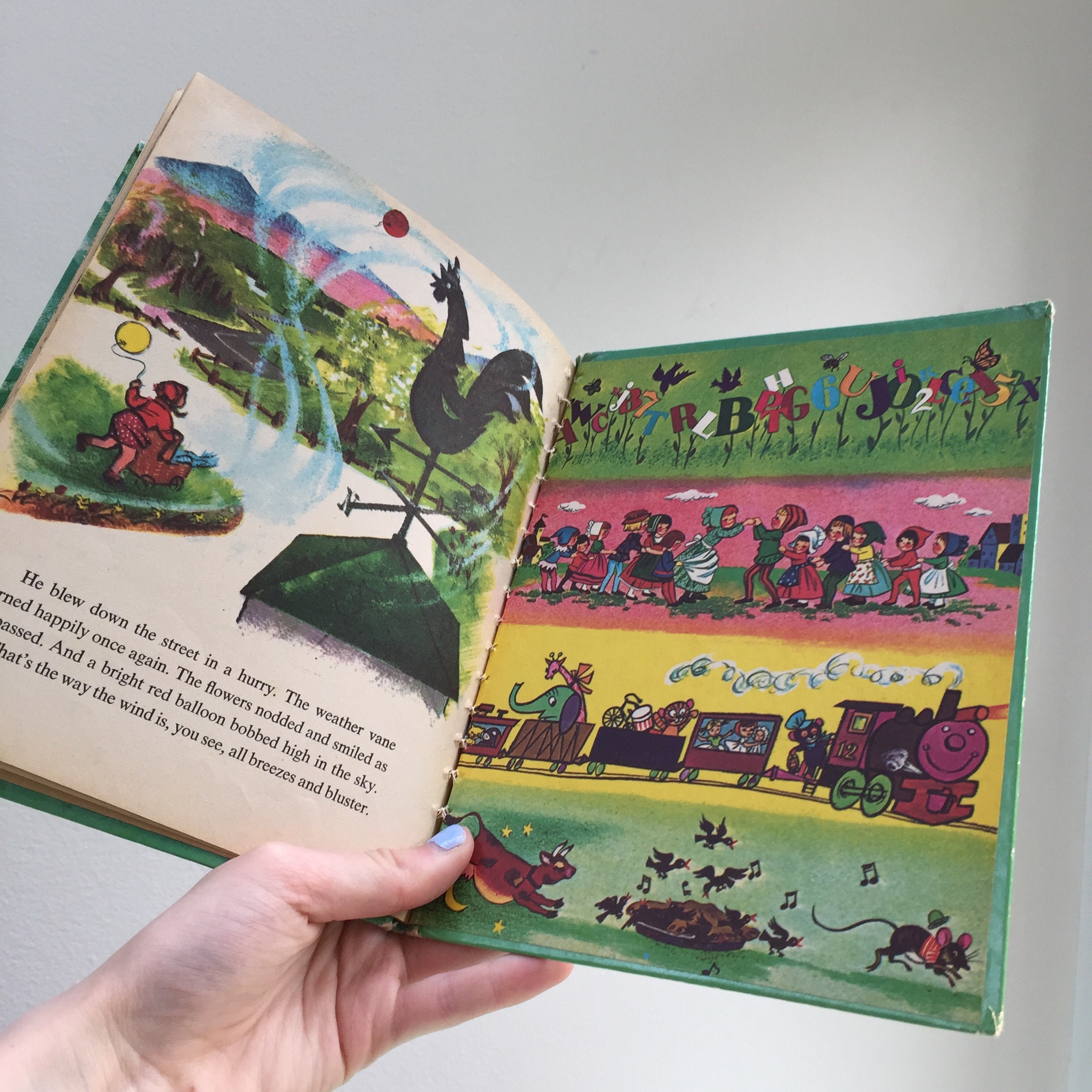 Vintage 1970's Children's Book Blow, Wind, Blow, Vintage Wonder Book