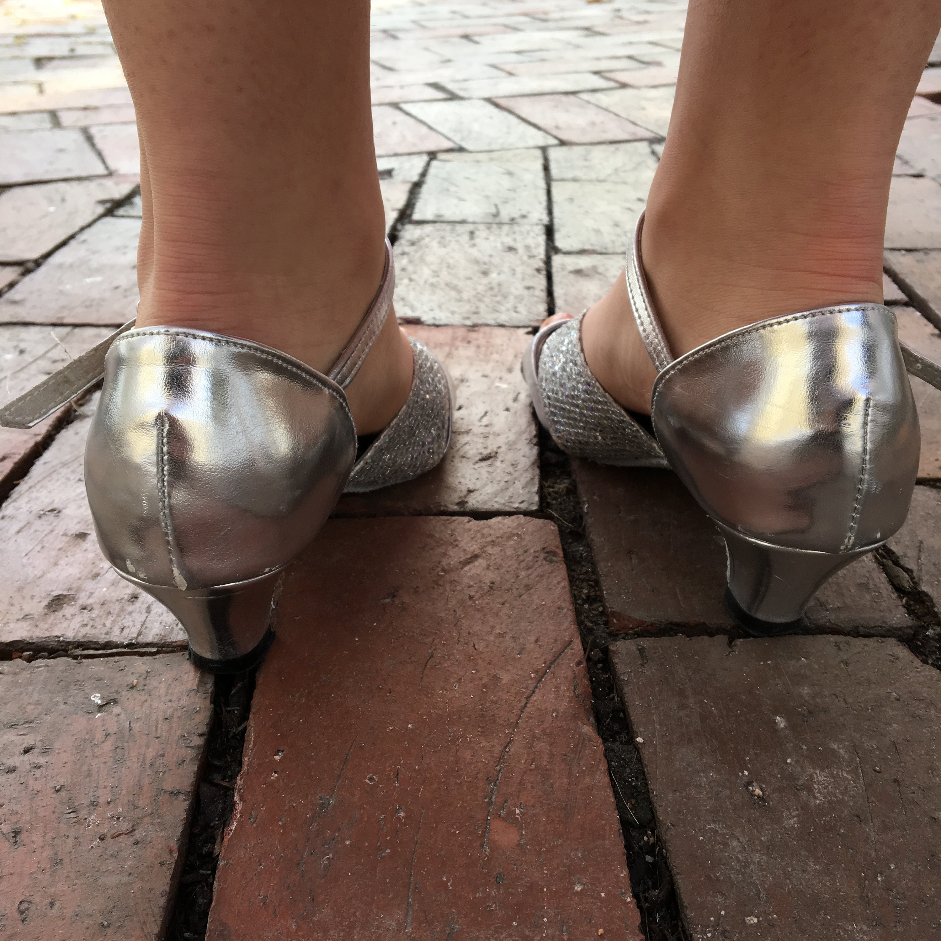 Toddler Kids Rhinestone Silver Dress Heels Shoes Size 2 New | eBay