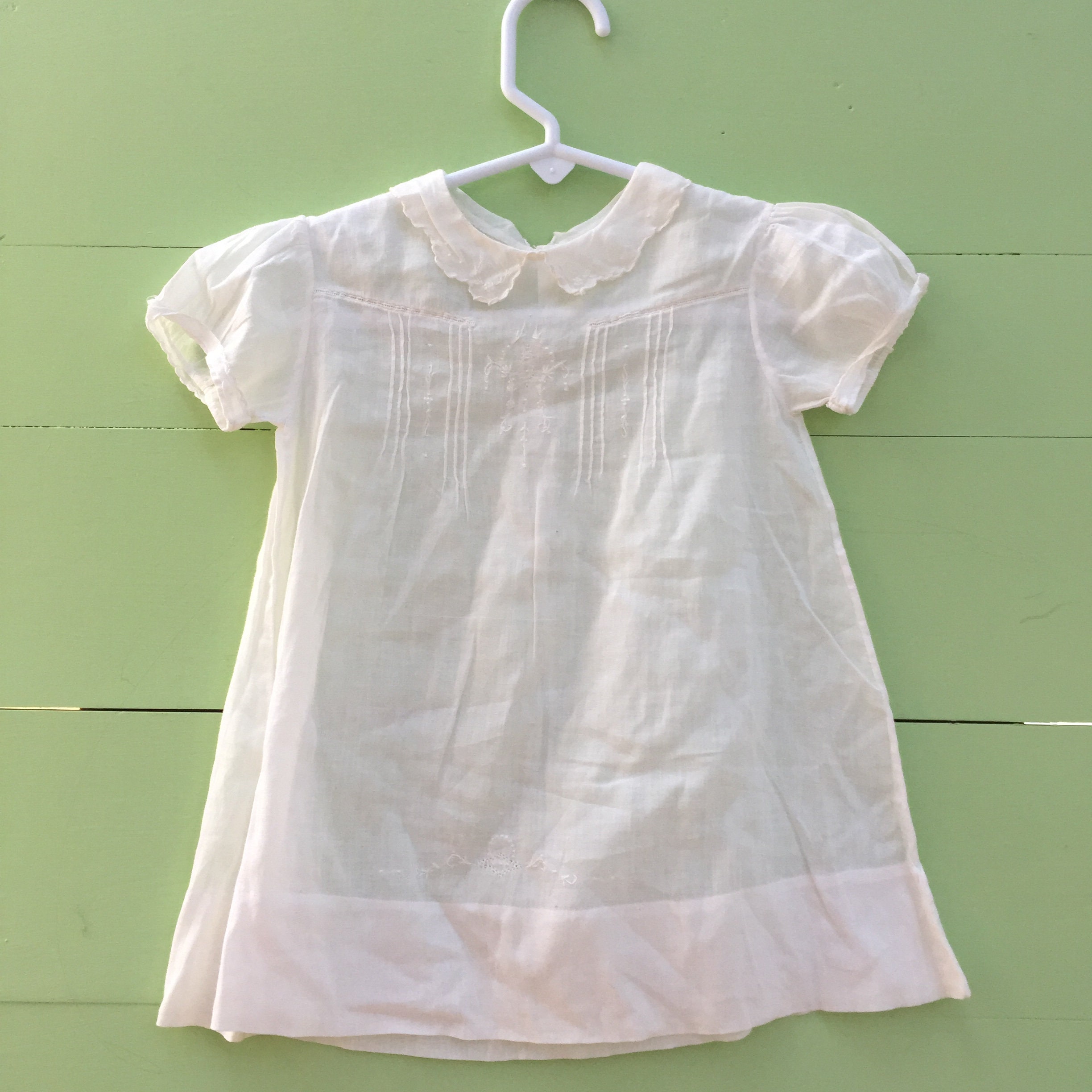 Vintage 1950s White Baby Girl Dress with Slip, Size 9 to 12 months ...