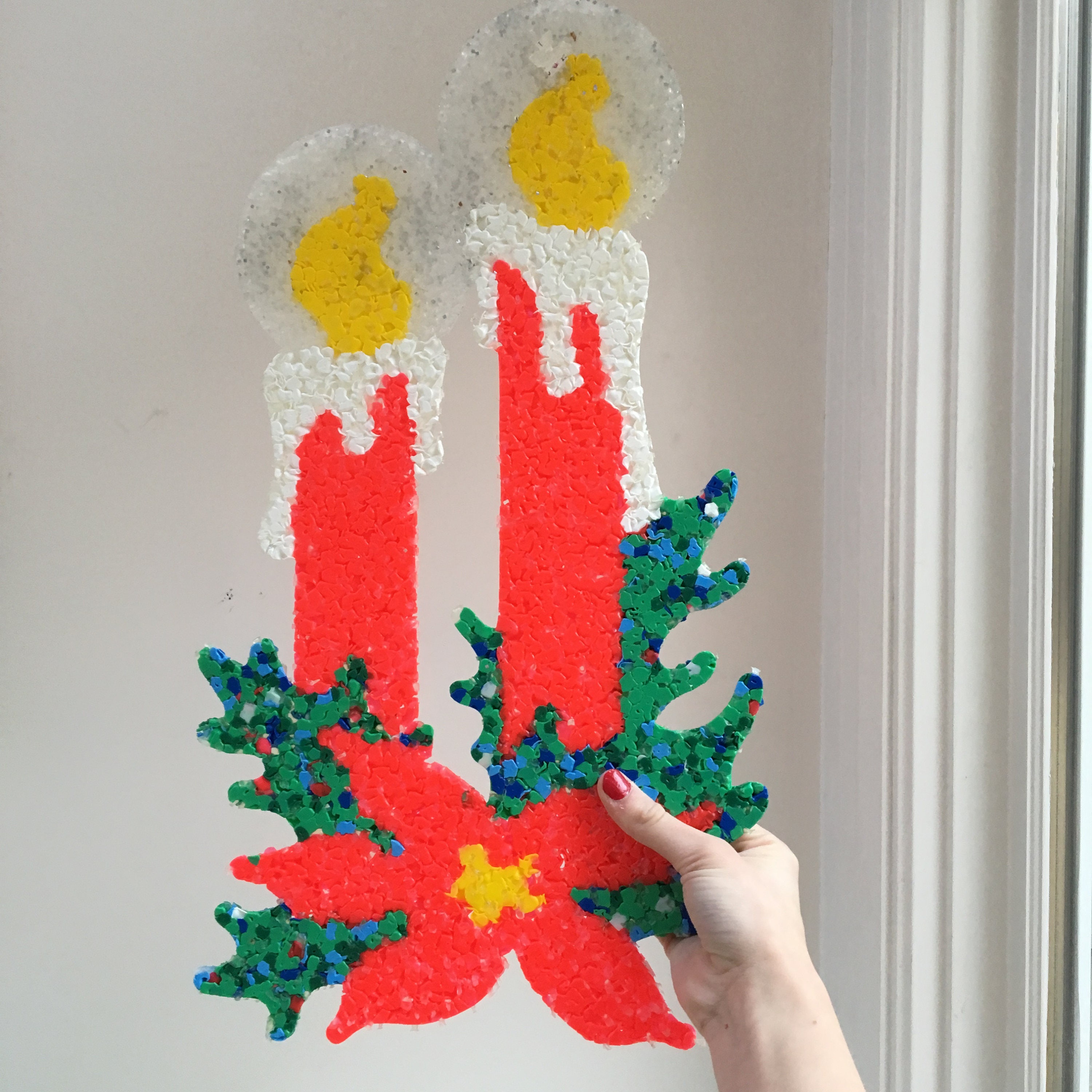 Vintage Christmas Melted Popcorn Decor, Melted Popcorn Christmas