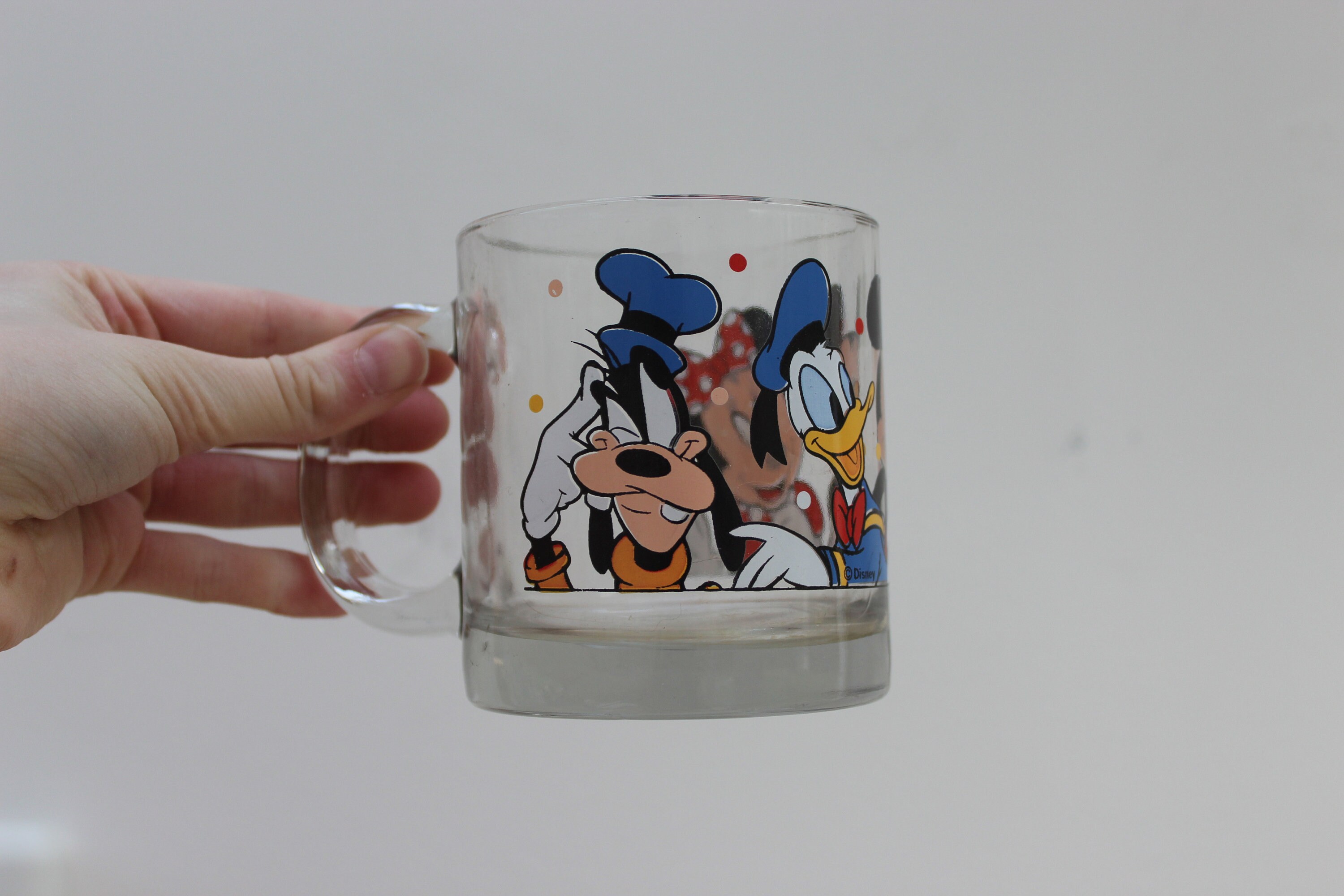Vintage Disney Glass Mug Vintage Mickey Mouse And Friends Glass