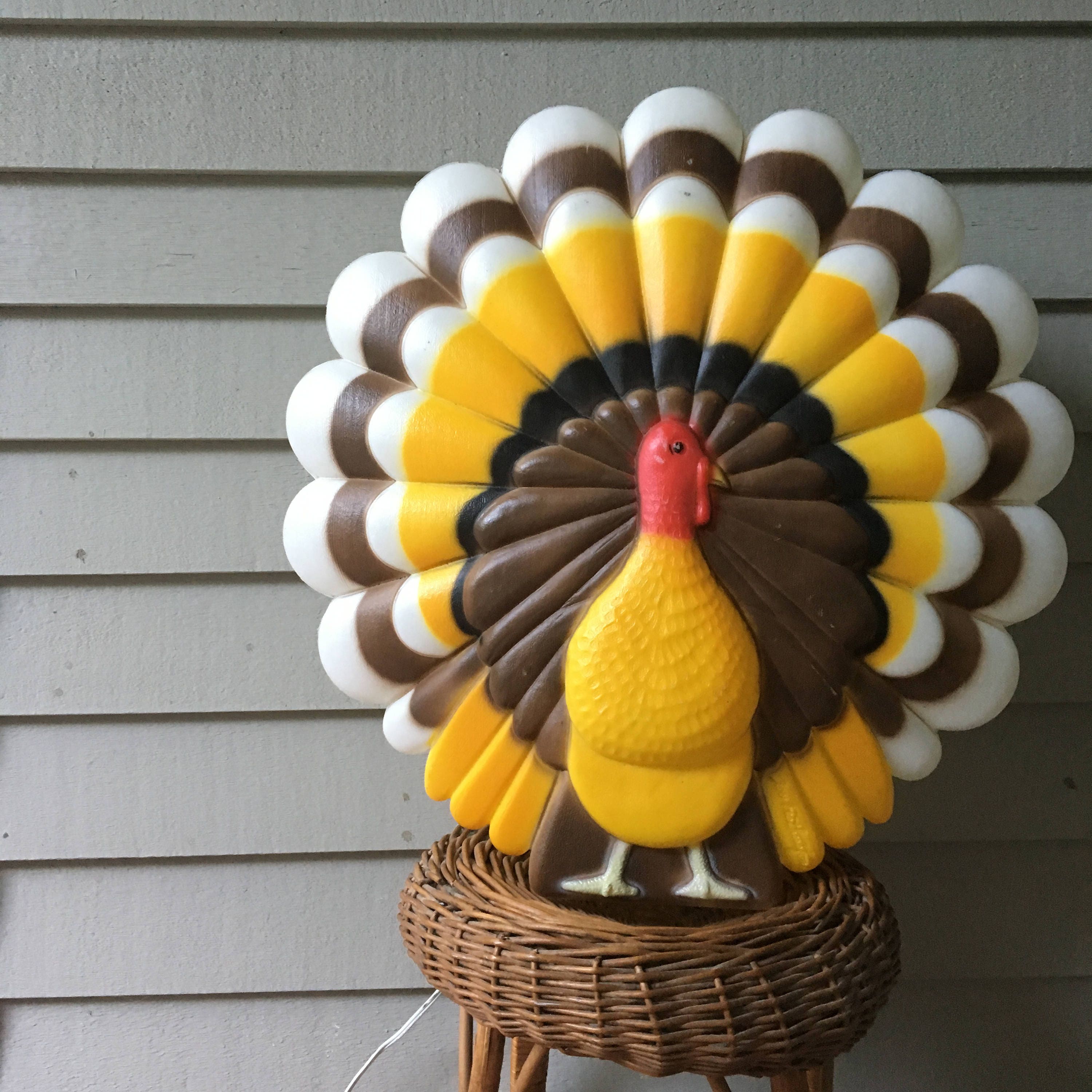 Vintage Thanksgiving Blow Mold, 20 Inch Turkey Blow Mold, Vintage