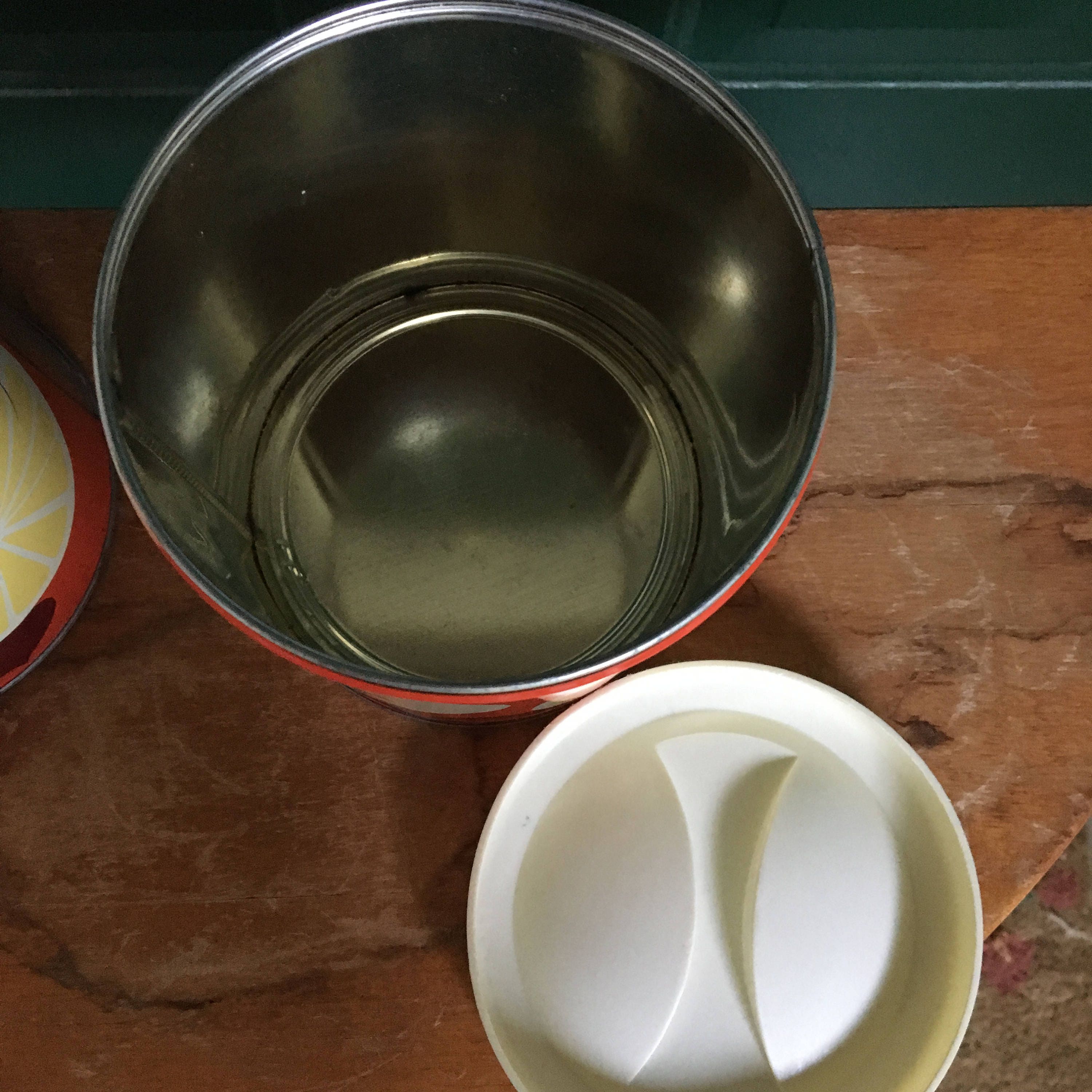 Vintage Retro Tin Canister Set, Mod Canisters, Retro Kitchen Decor