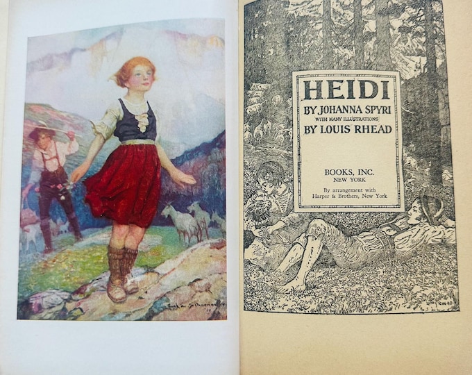 Vintage 1920s book "Heidi" by Johanna Spyri, Illustrated Heidi book, antique children's book, rare collectible book, Heidi 1925 edition