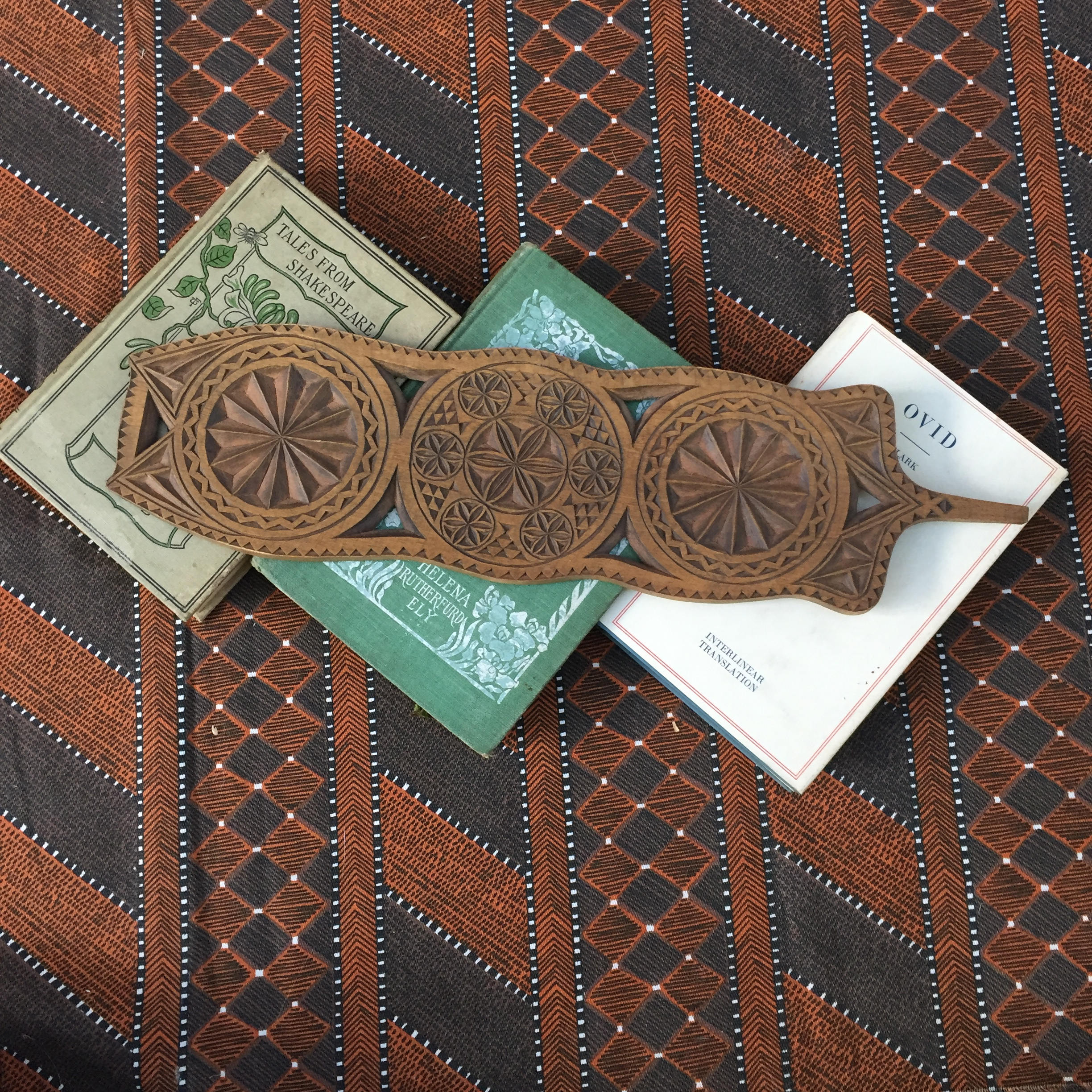 Vintage Carved Wood Tray, Boho Chic Home Decor, Bohemian Wood Tray