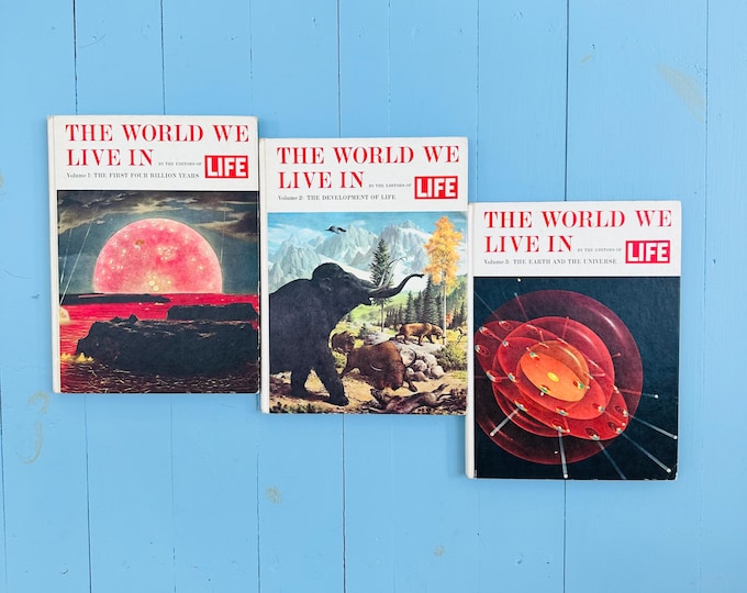 Vintage LIFE The World We Live In Complete 3 Volume Set 1963 Mid Century Science Books Astronomy Natural History Coffee Table Books