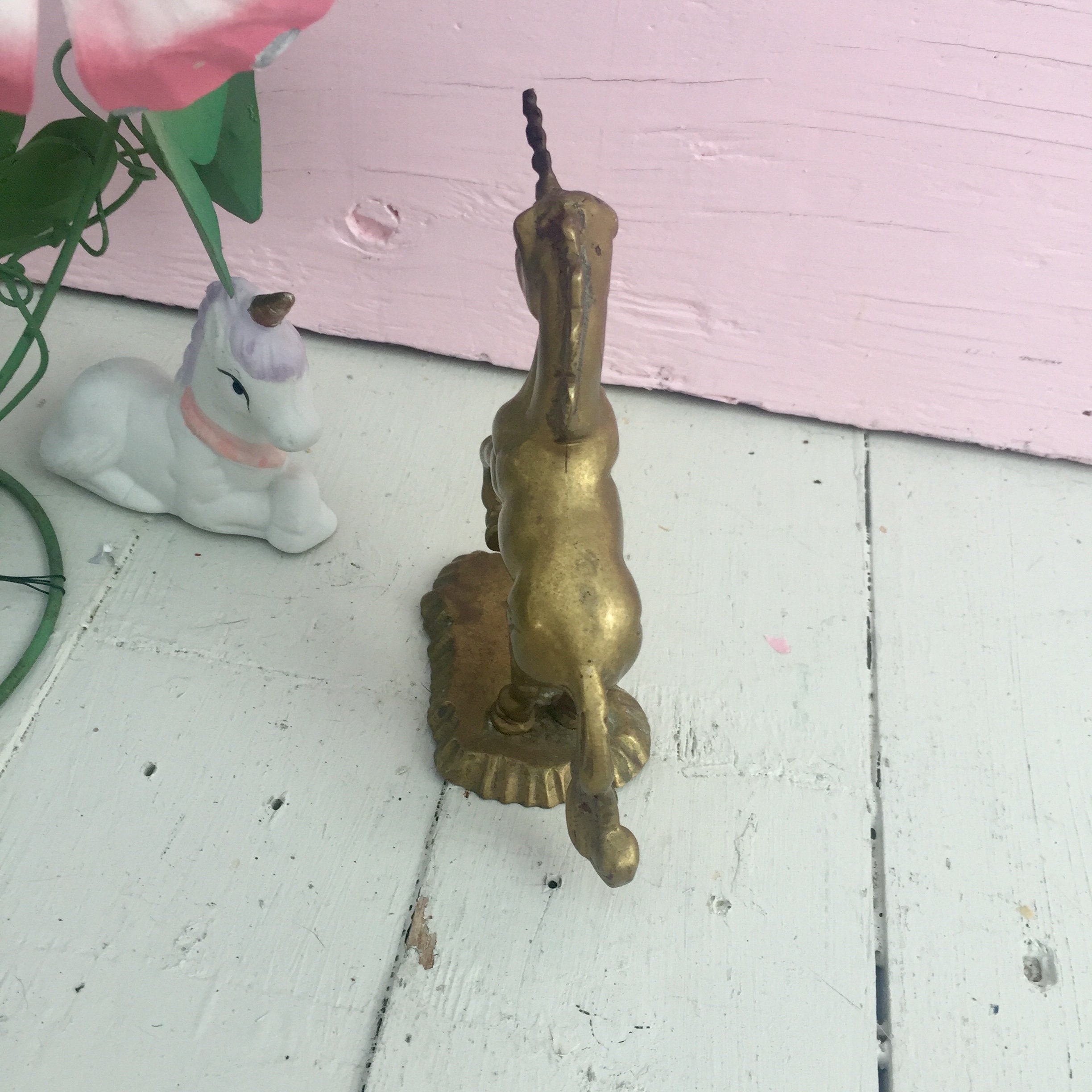 Vintage Brass Unicorn, 5.5 inch Brass Unicorn, Vintage Unicorn Figurine