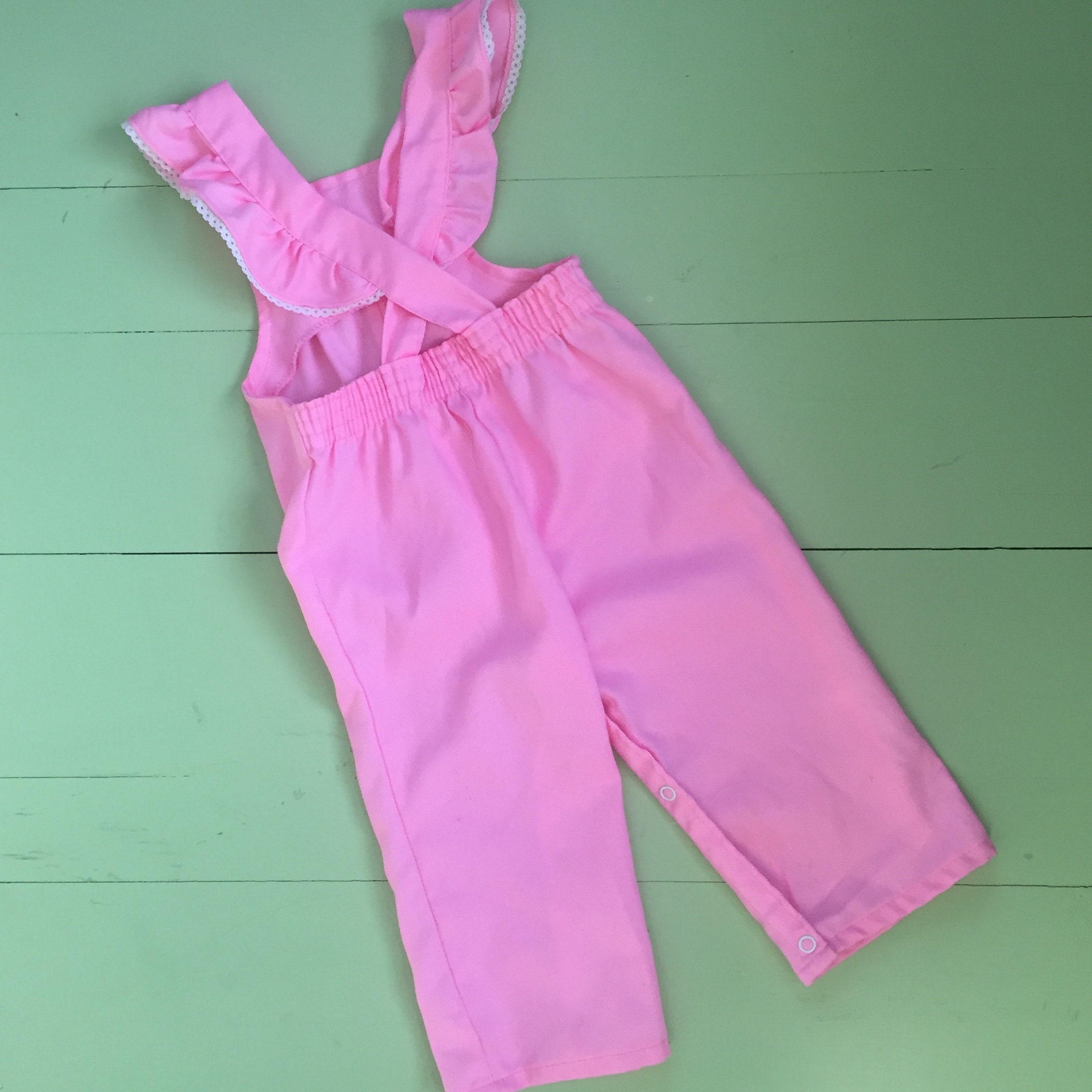 Vintage 1970s Toddler Girl Overalls, Size 24 months, Vintage Pink ...