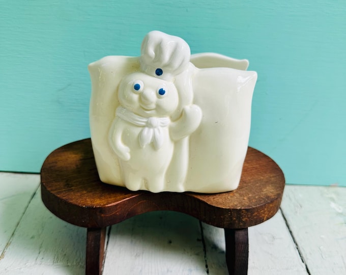 Vintage 1988 Pillsbury Doughboy Napkin Holder With Original Box Ceramic Poppin Fresh Kitchen Decor