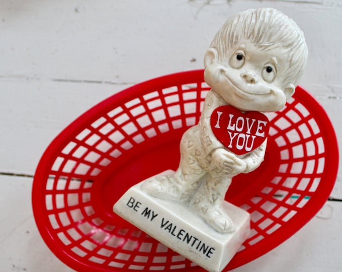 1970s "Be My Valentine" Statue, Vintage Valentine's Figurine, Russ Berrie Figurine, Retro Valentine's Day Gift, Vintage Valentine's Gift