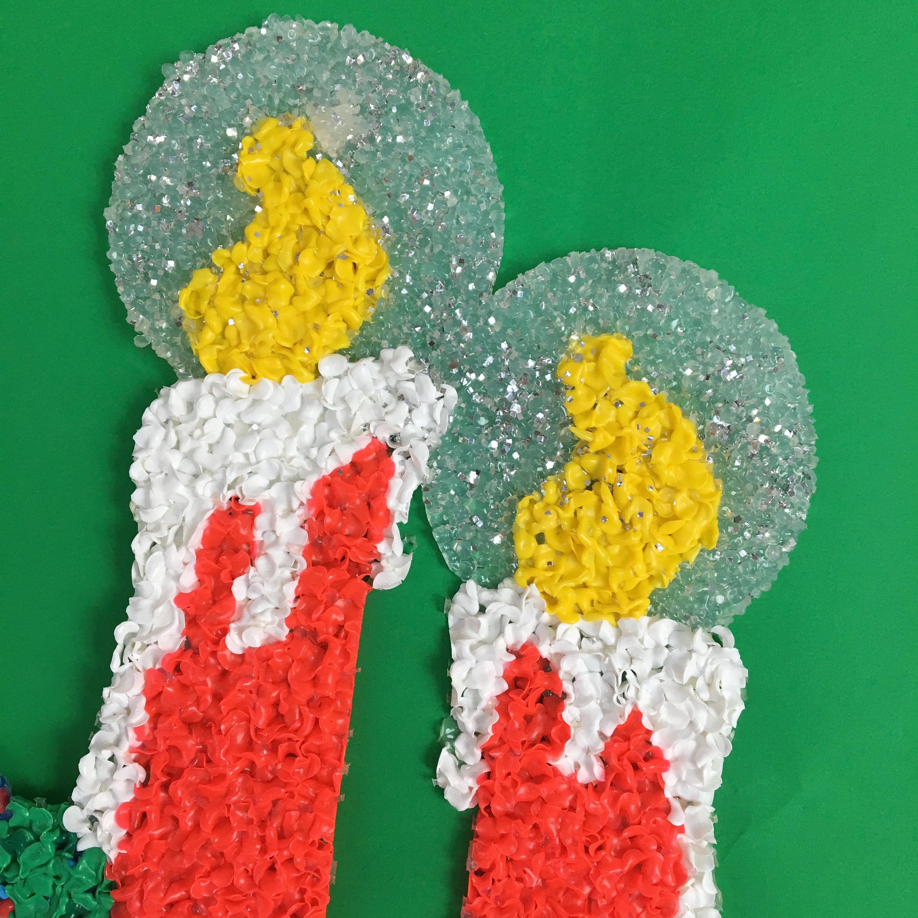 Vintage Christmas Melted Popcorn Decor, Melted Popcorn Christmas