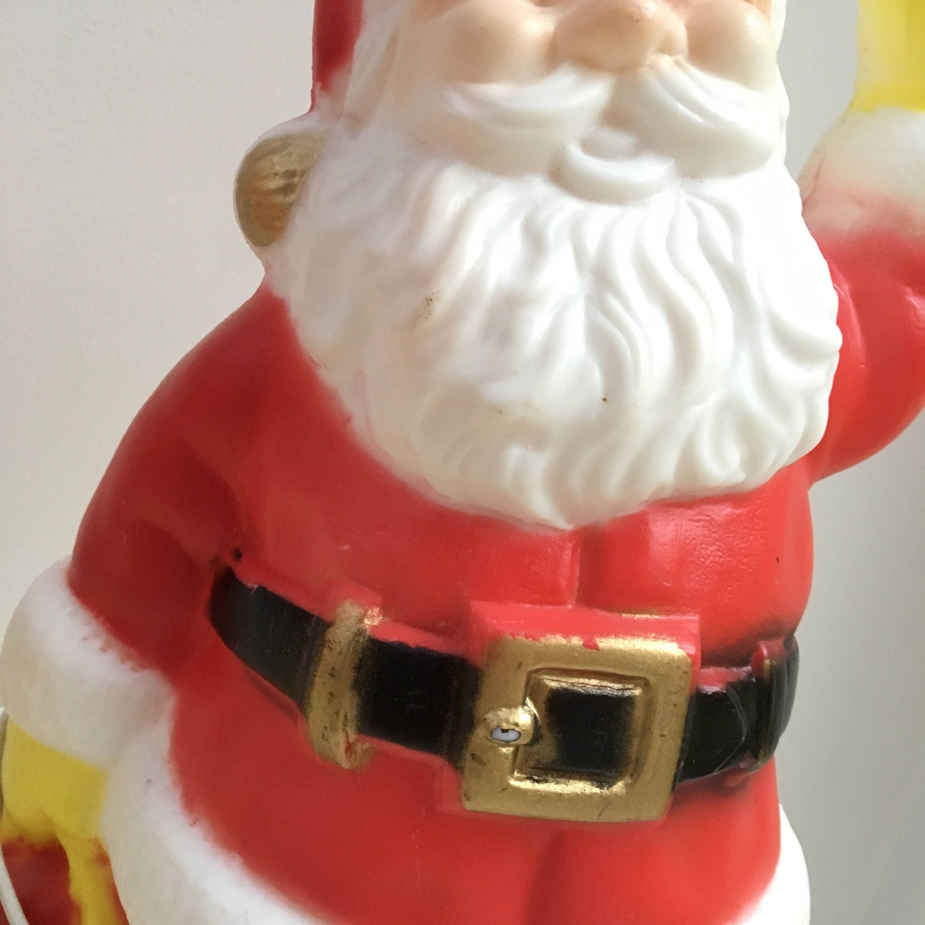 Vintage Santa Blow Mold, Set of Two, Vintage Christmas Decor, Kitschy Christmas Decoration
