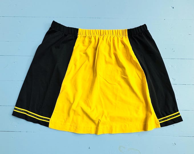Vintage 1980s Lily's of Beverly Hills Tennis Skirt, Yellow Black Pickleball Skirt, Vintage Athletic Wear, Vintage Tennis Skirt, Women's M
