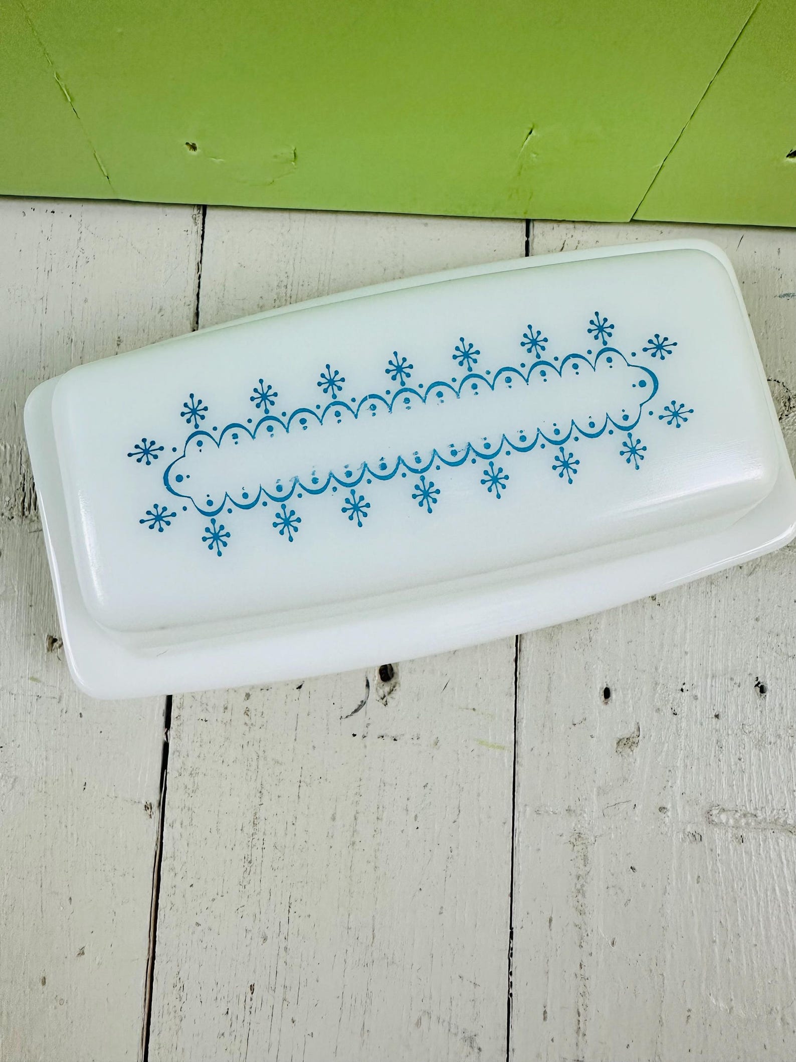 Vintage Pyrex Butter Dish, Snowflake Garland Pattern, Pyrex Dinnerware ...