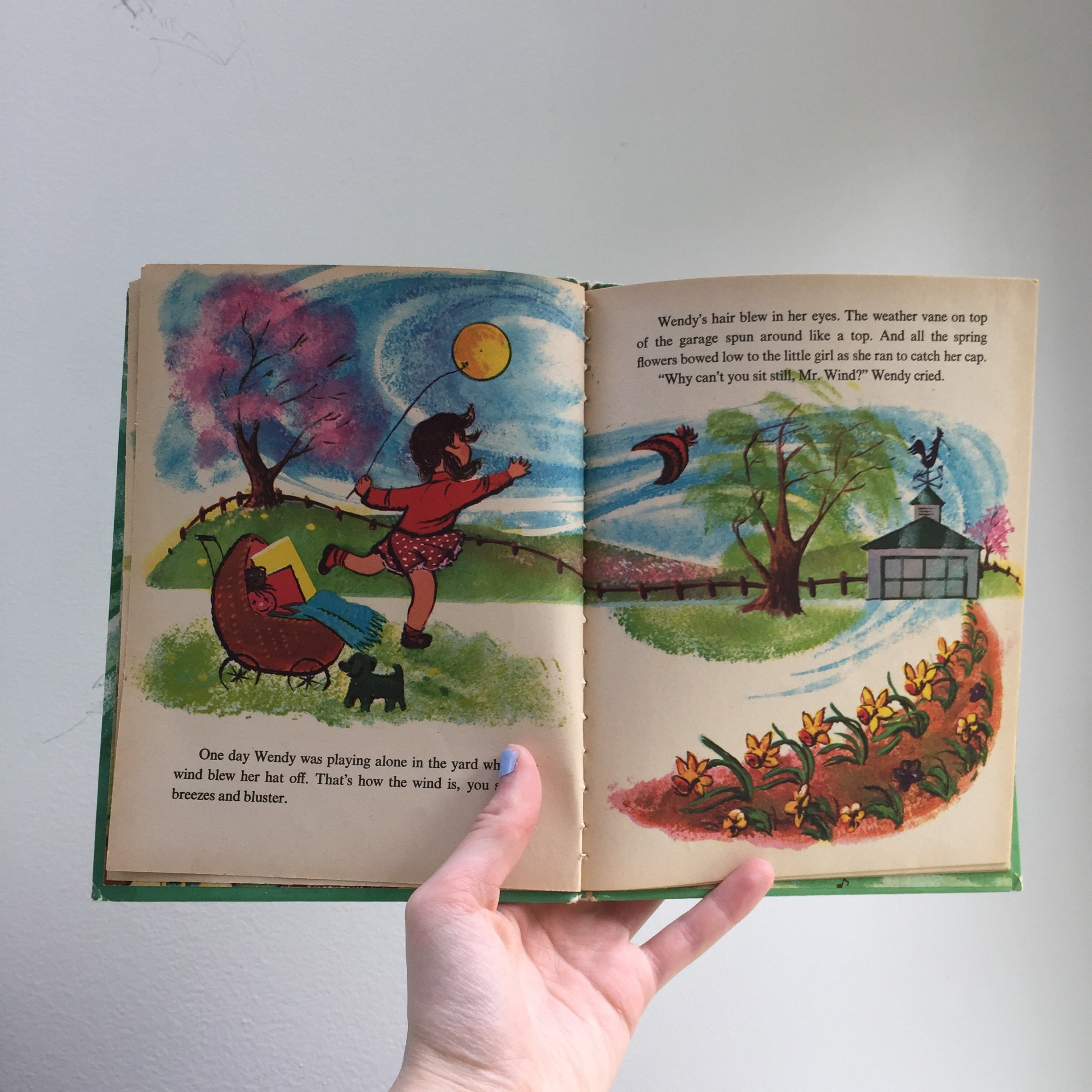 Vintage 1970's Children's Book Blow, Wind, Blow, Vintage Wonder Book