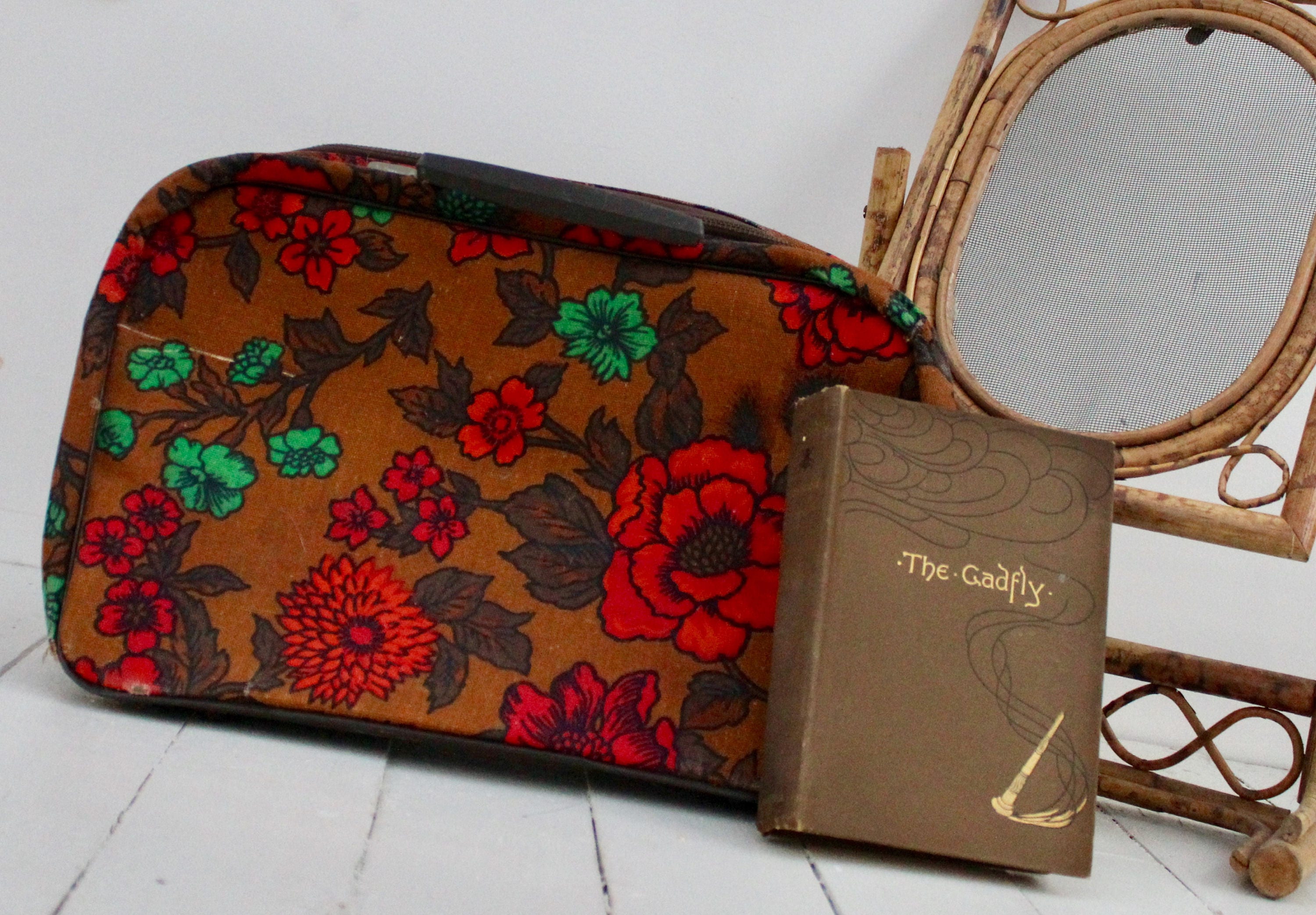 small floral suitcase
