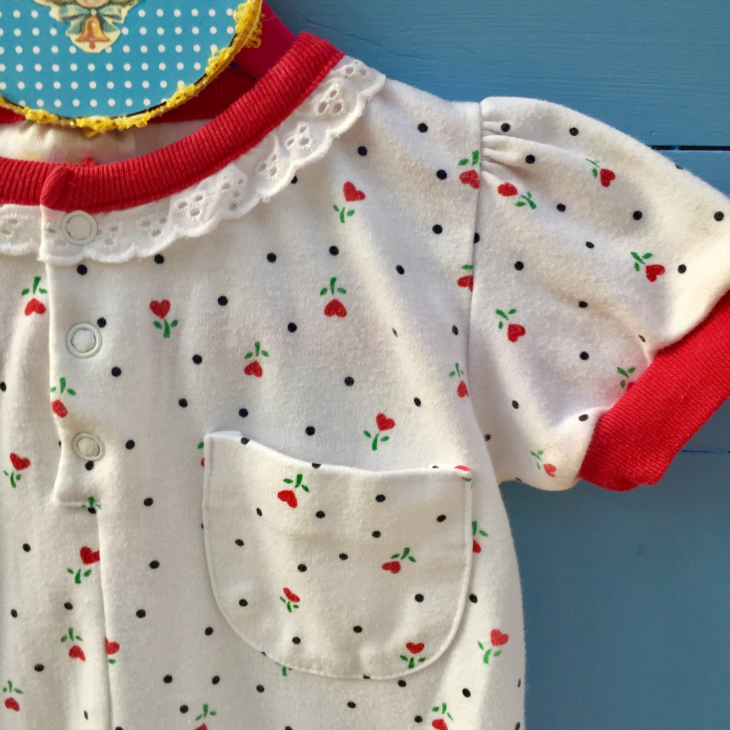 Vintage Baby Girl Sleeper Pajamas, Baby Girl Size 12 months, Baby