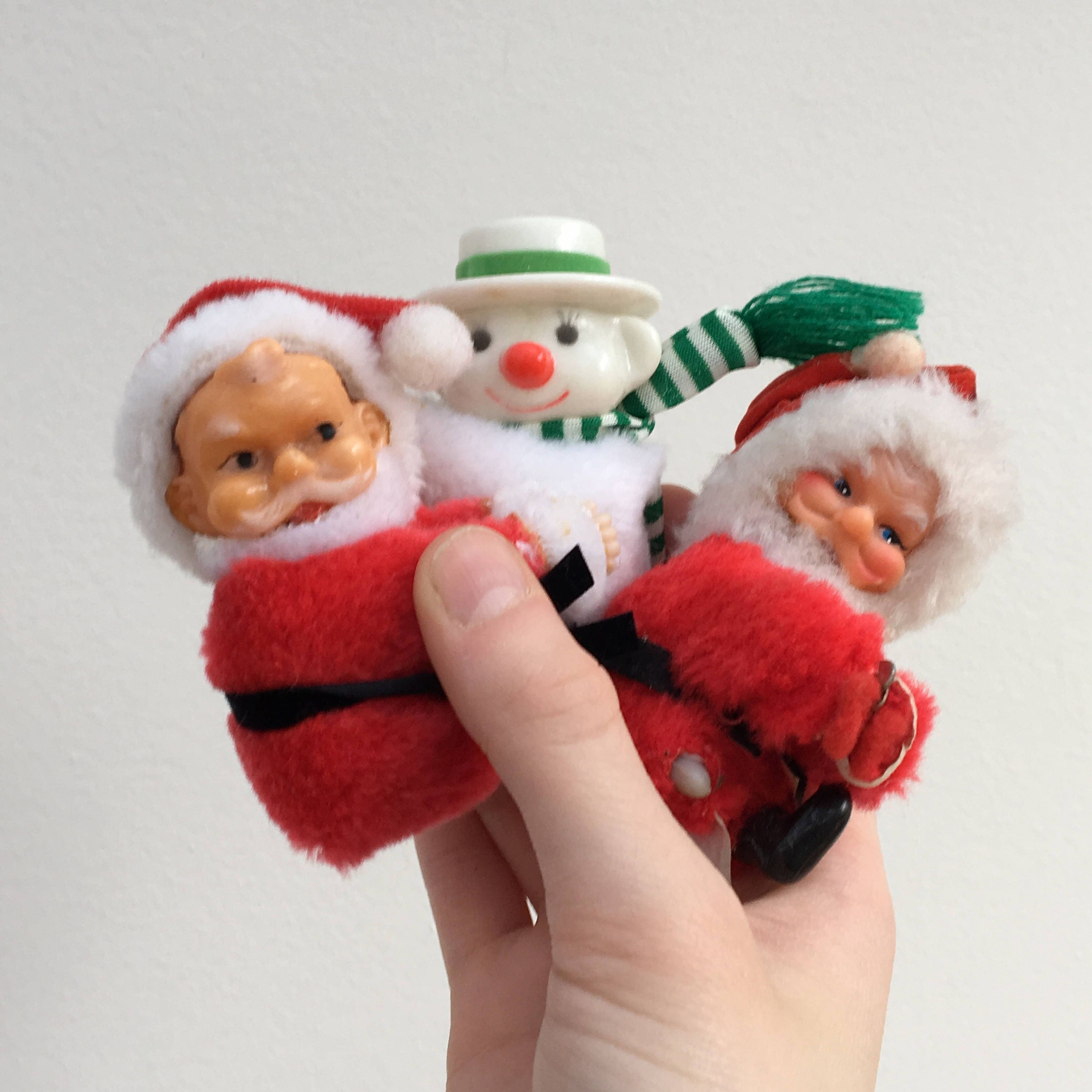 Vintage Christmas Huggers, Set of Three, Kitschy Christmas Decor