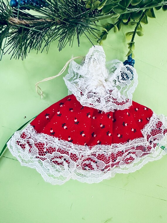 Vintage Folk Art Angel Christmas Ornament String Art Christmas