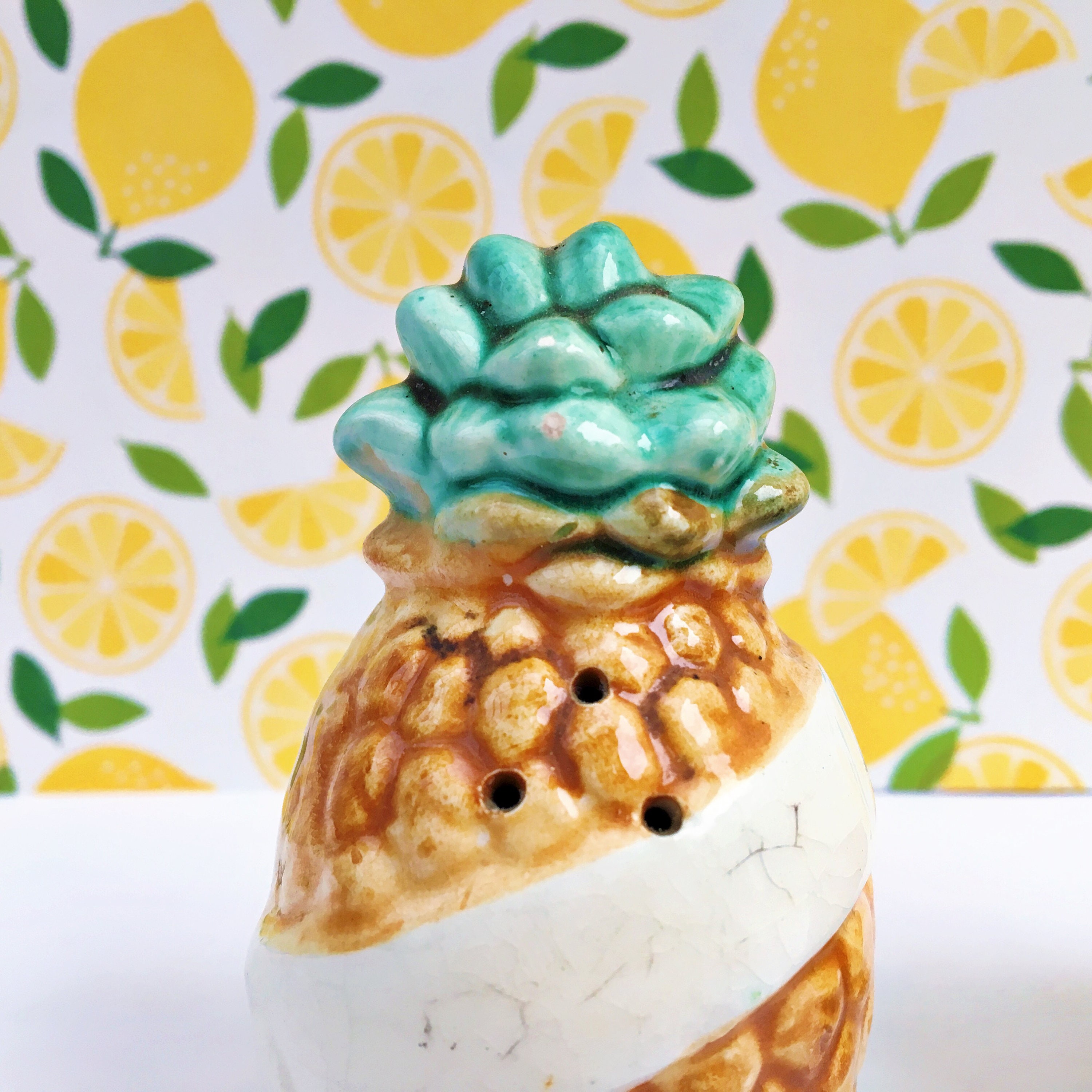 Vintage Pineapple Salt and Pepper Shakers, Vintage Pineapple Decor