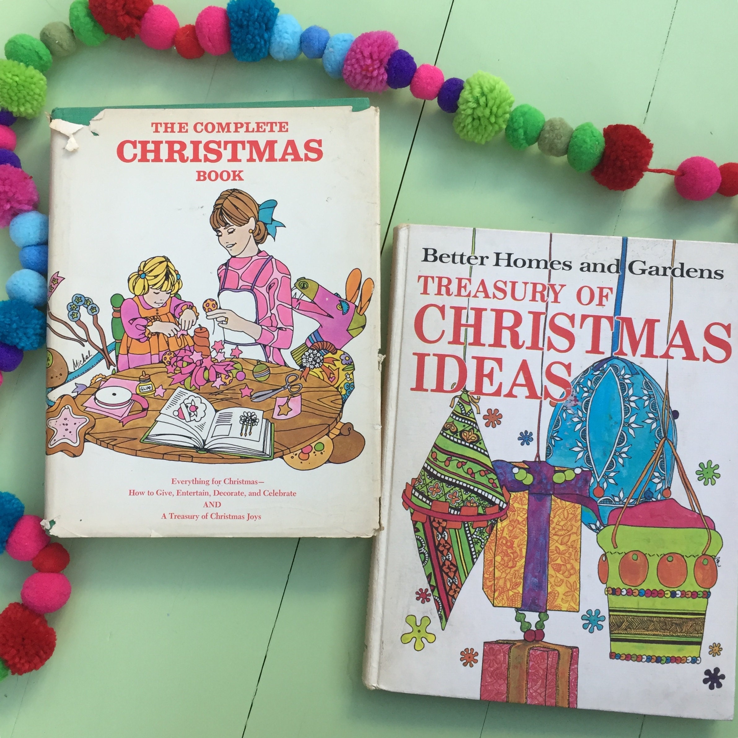Vintage 1960s Christmas Activity Books, Set of Two, Mid Century ...